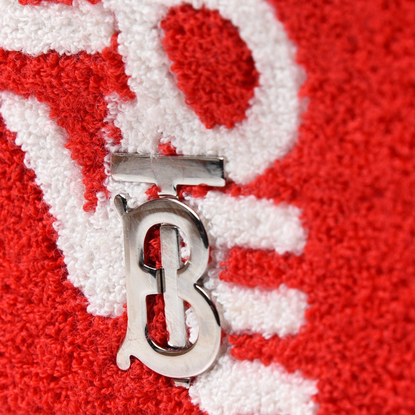 Cotton Terry Cloth Small Love Lola Bag Red White