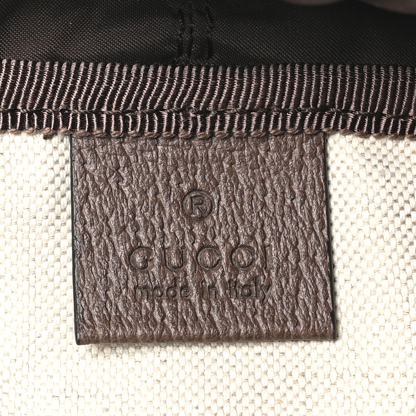 GG Supreme Monogram Medium Ophidia Double Buckle Backpack Brown