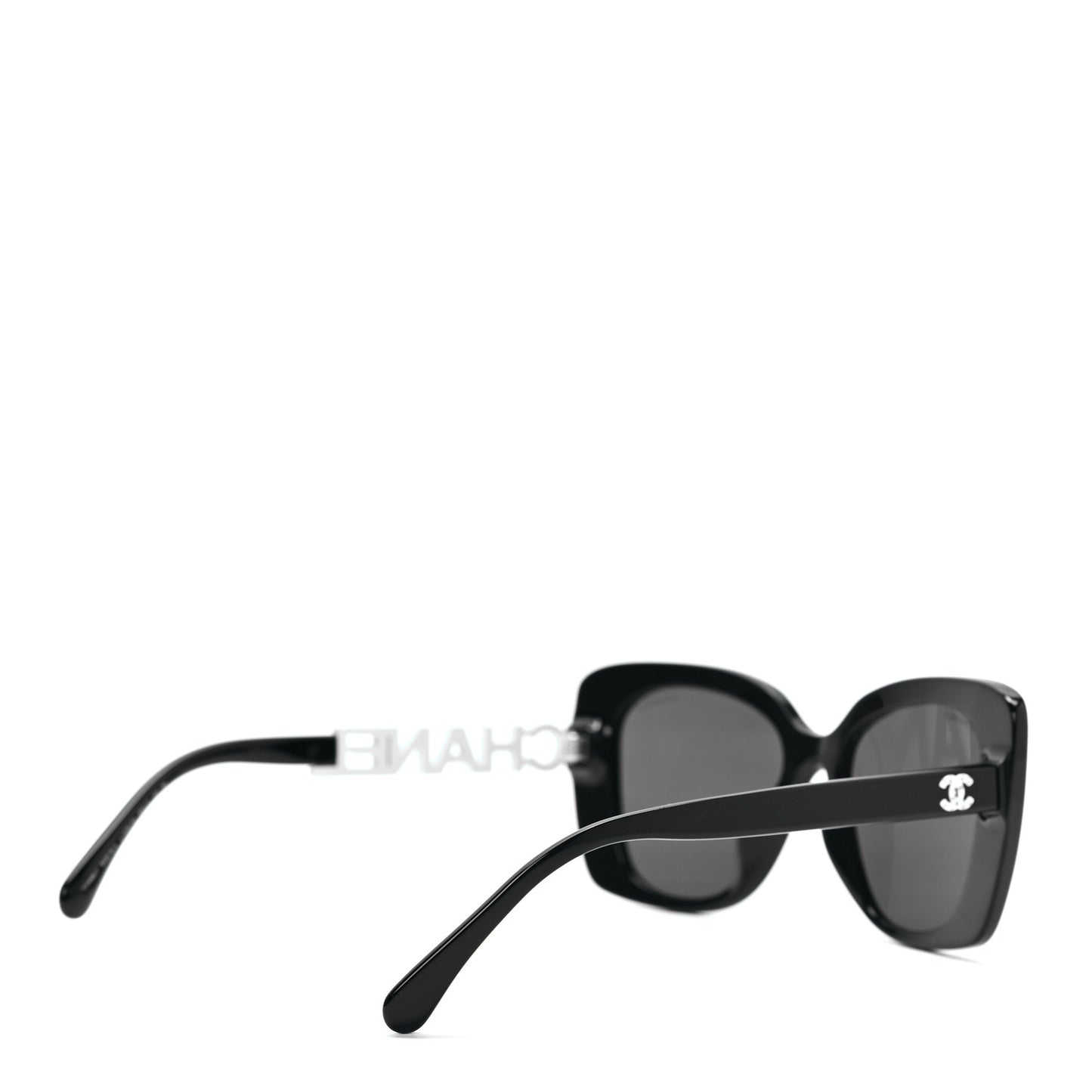 Acetate Strass Square Sunglasses 5422-B-A Black White