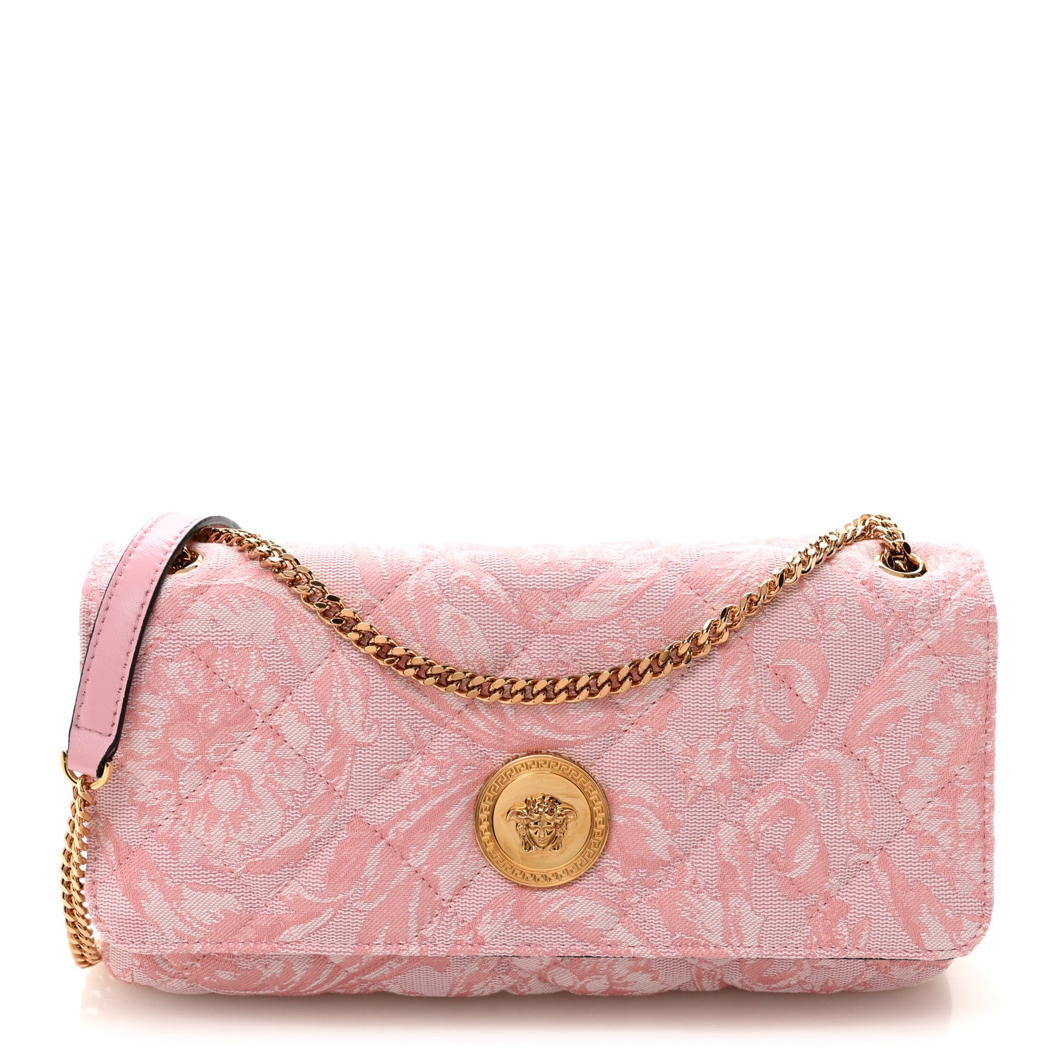 カ*ブ様 バッジ 24k Versace Baroque Jacquard Quilted Medium Medusa Shoulder Bag Baby