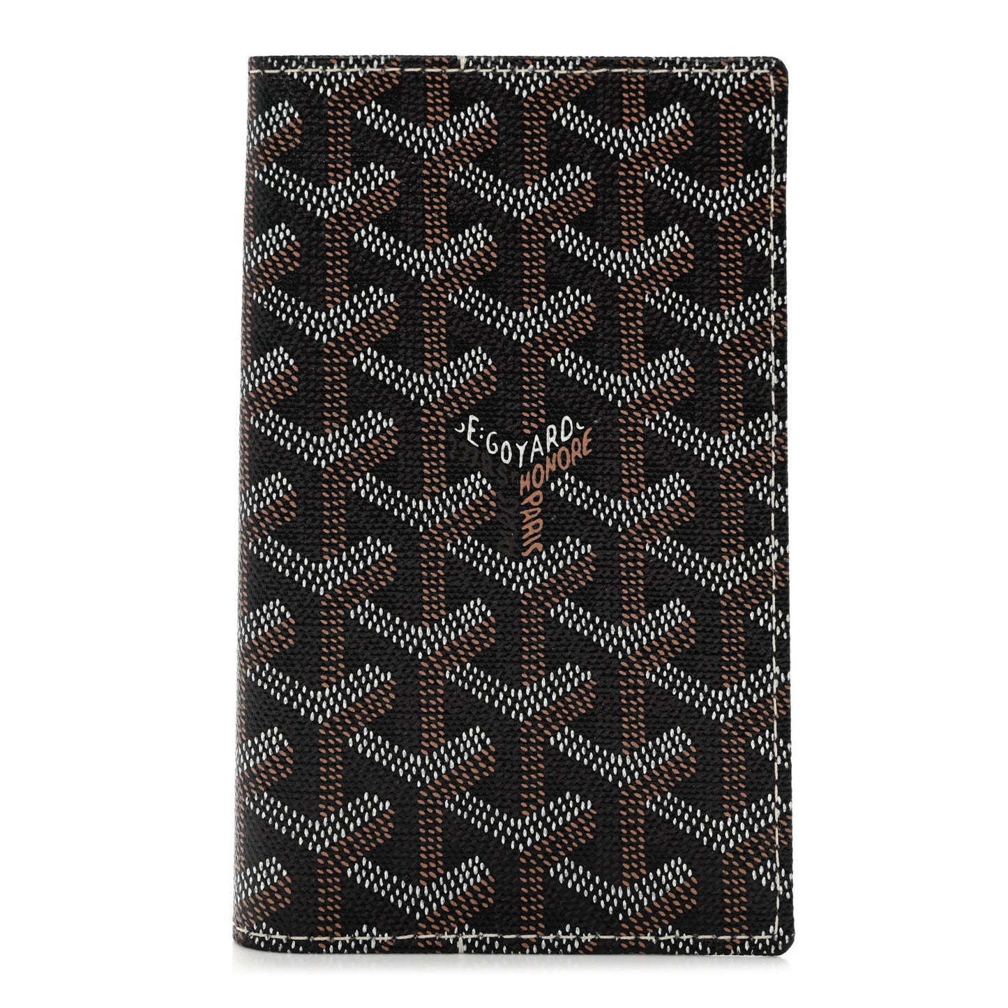 Goyardine Grenelle Passport Wallet Black Gold