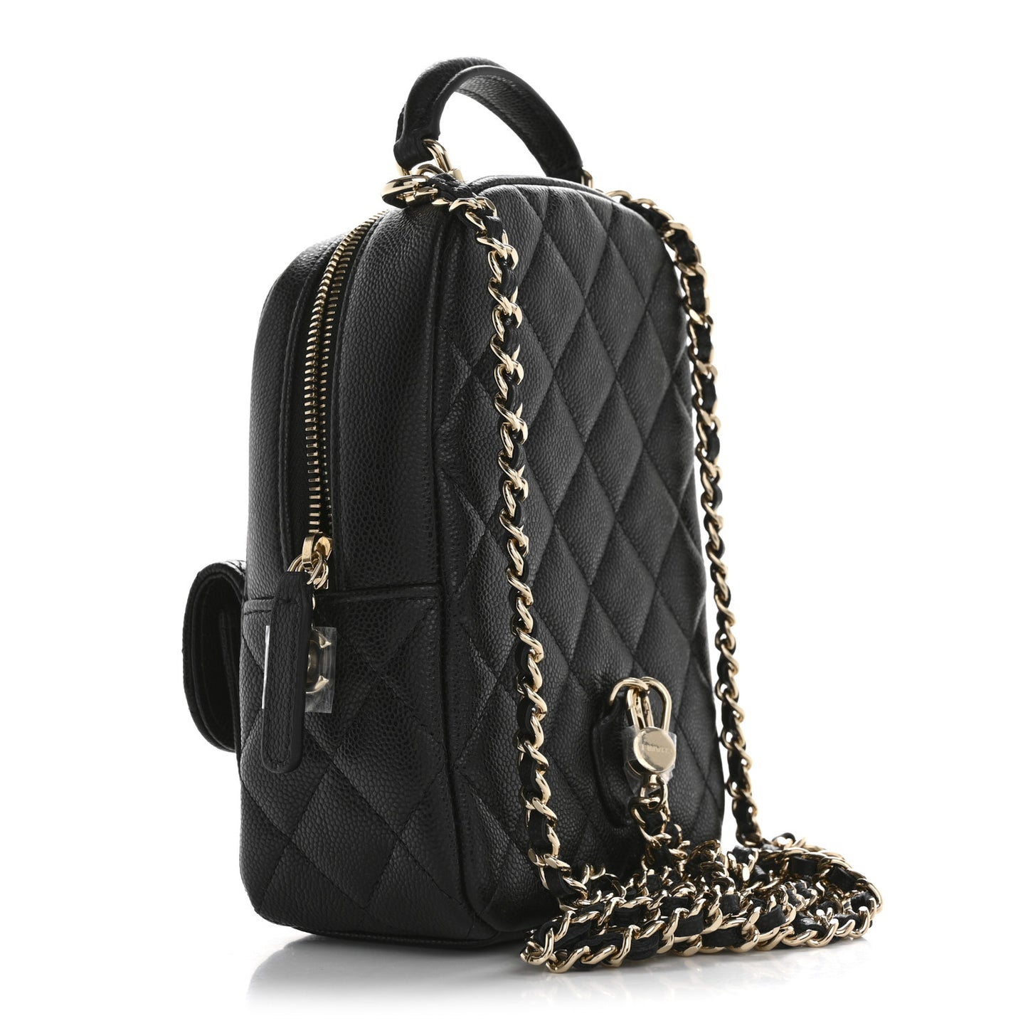 Caviar Quilted CC Mini Classic Backpack Black