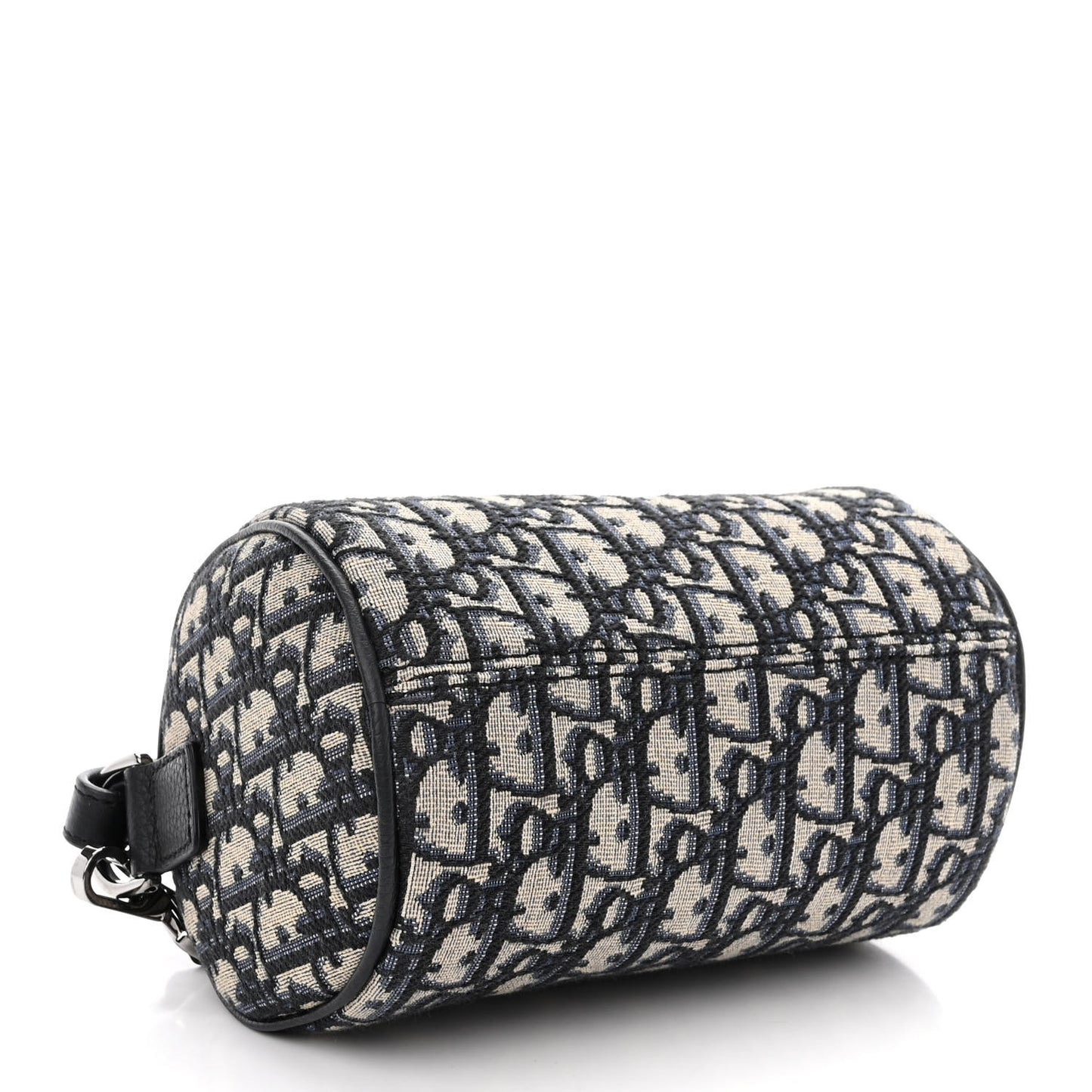 Oblique Mini Roller Saddle Bag With Strap Beige Black