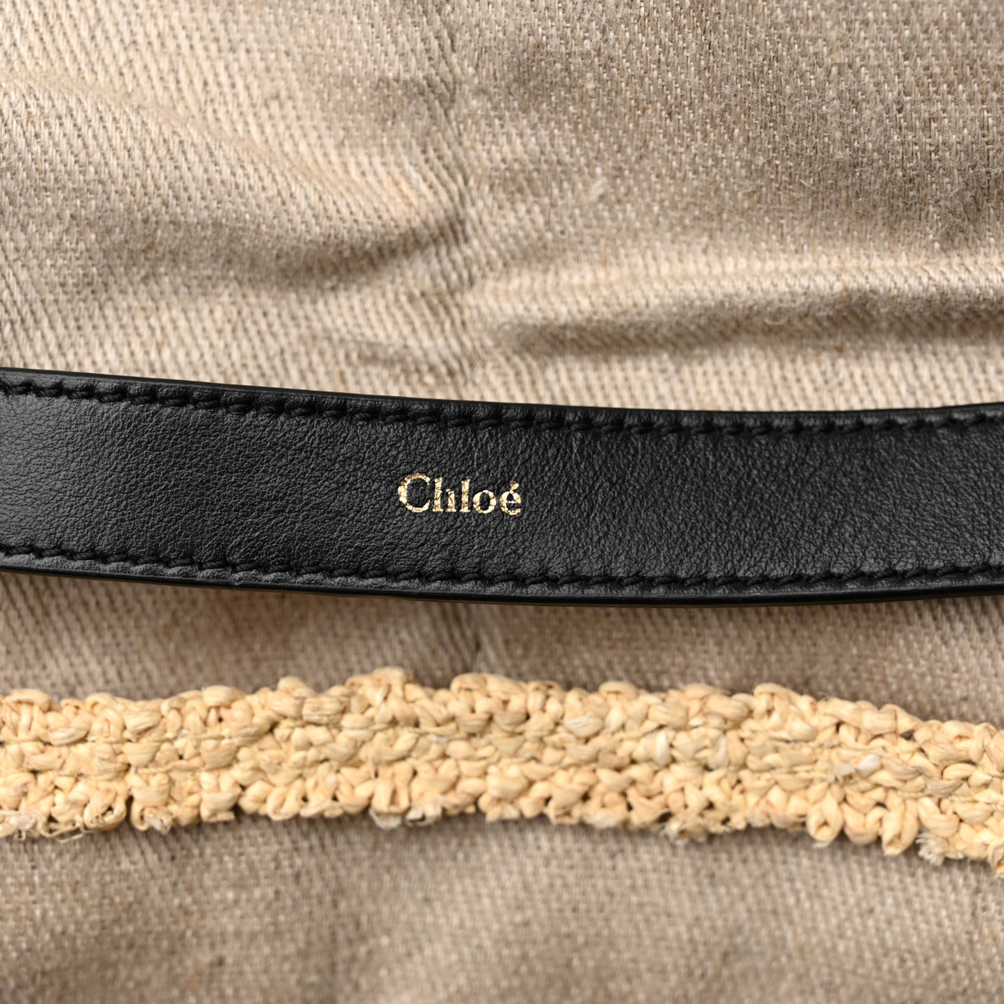 Raffia Calfskin Medium Penelope Shoulder Bag Tan