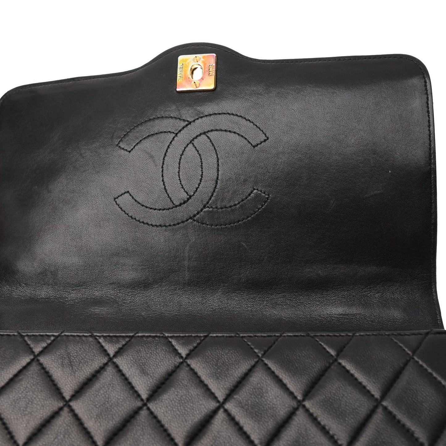 Lambskin Quilted Medium Single Flap Black