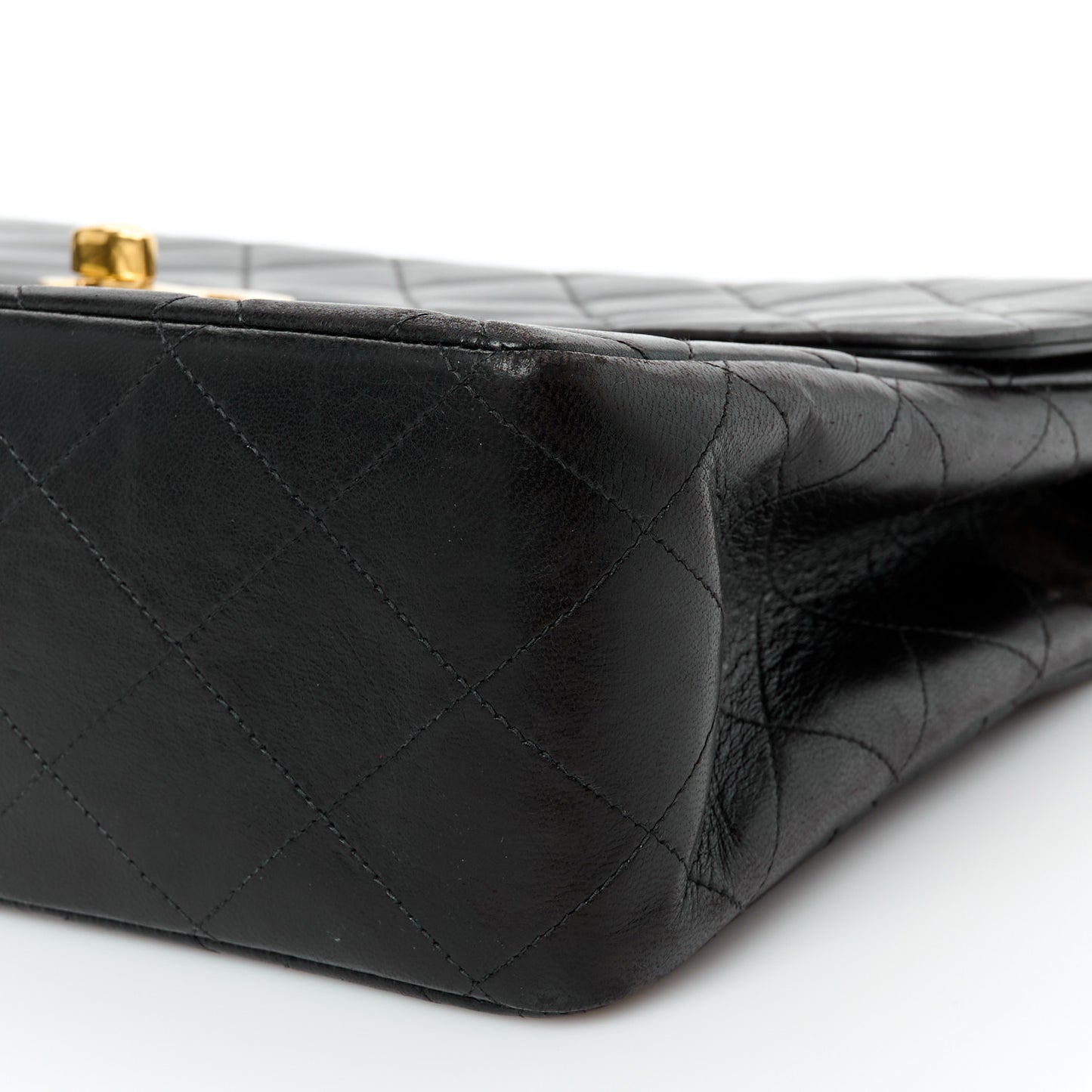 Lambskin Quilted XL Jumbo Single Flap Black