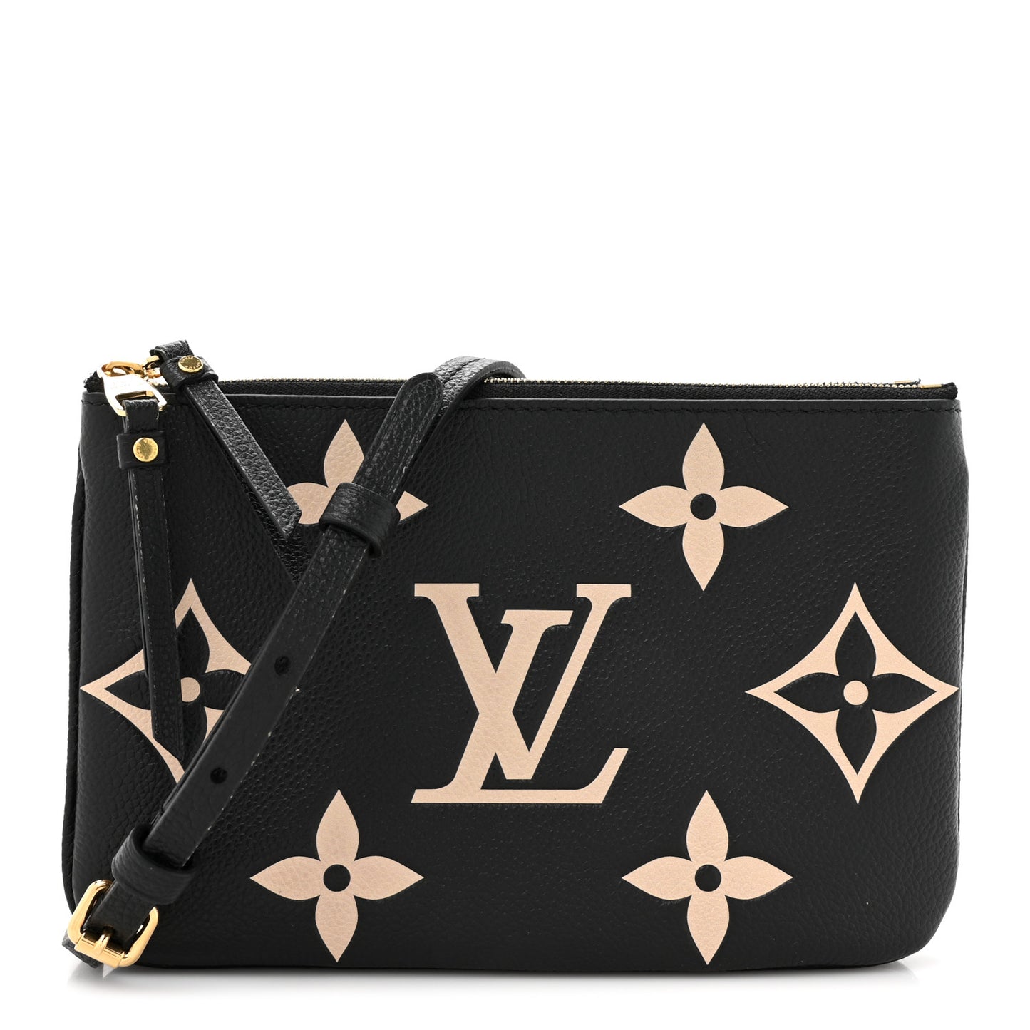 Empreinte Monogram Giant Double Zip Pochette Black Cream