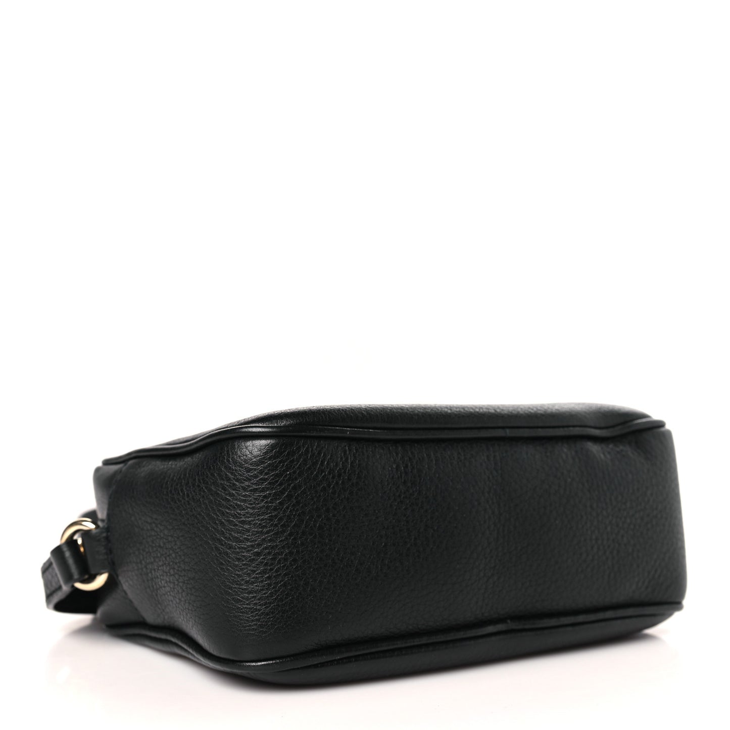 Pebbled Calfskin Small Soho Disco Bag Black