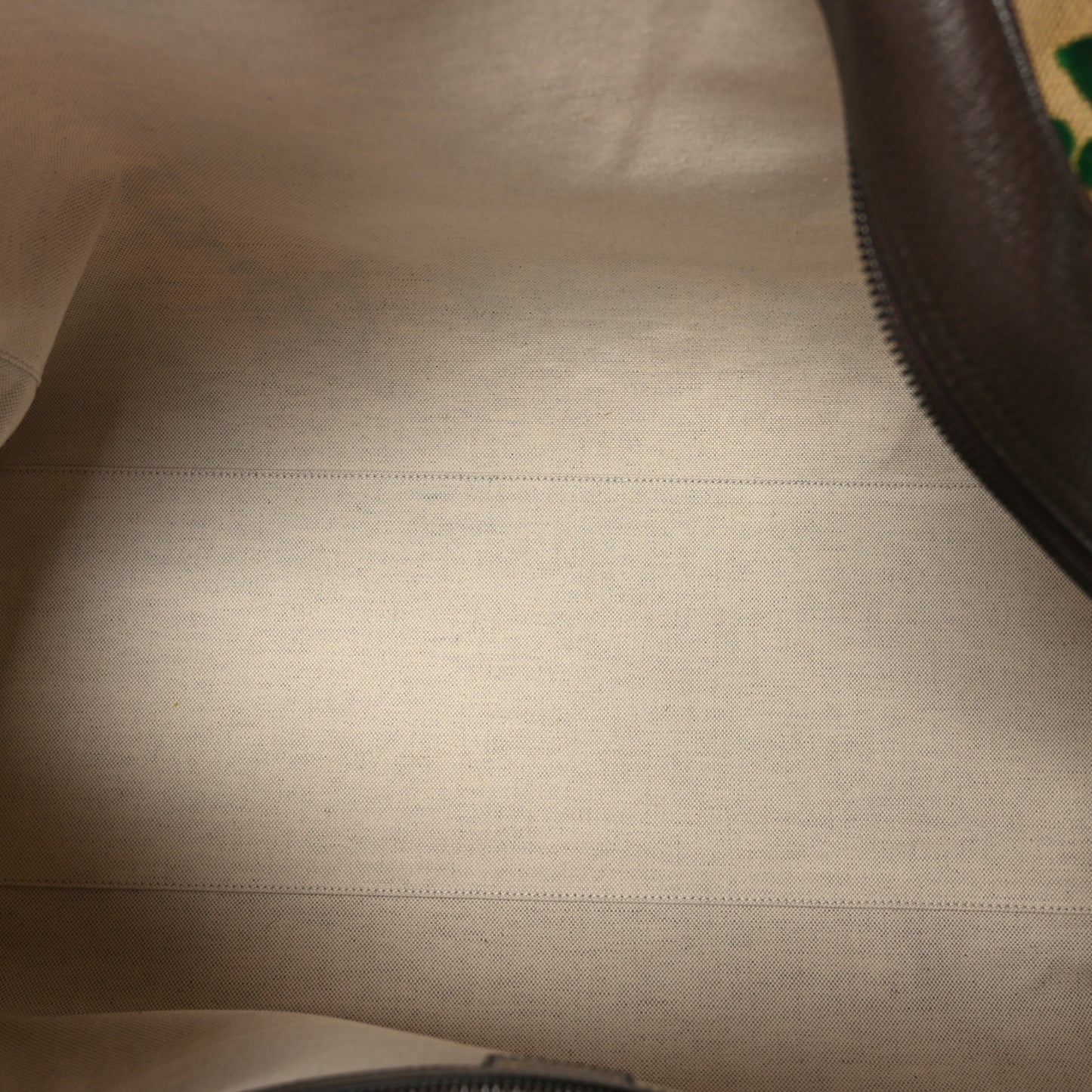 X ADIDAS Canvas Textured Dollar Calfskin Web GG Monogram Trefoil Large Bowling Bag Beige Brown Multicolor