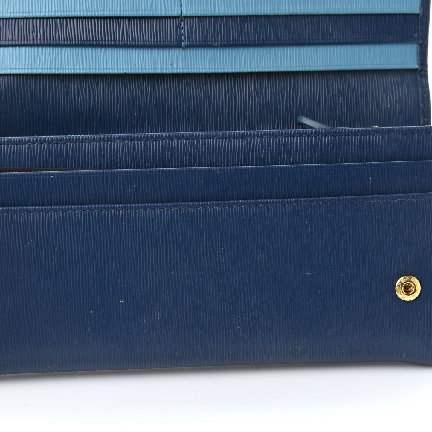 Vitello Move Bi-Color Continental Flap Travel Wallet Bluette Astrale