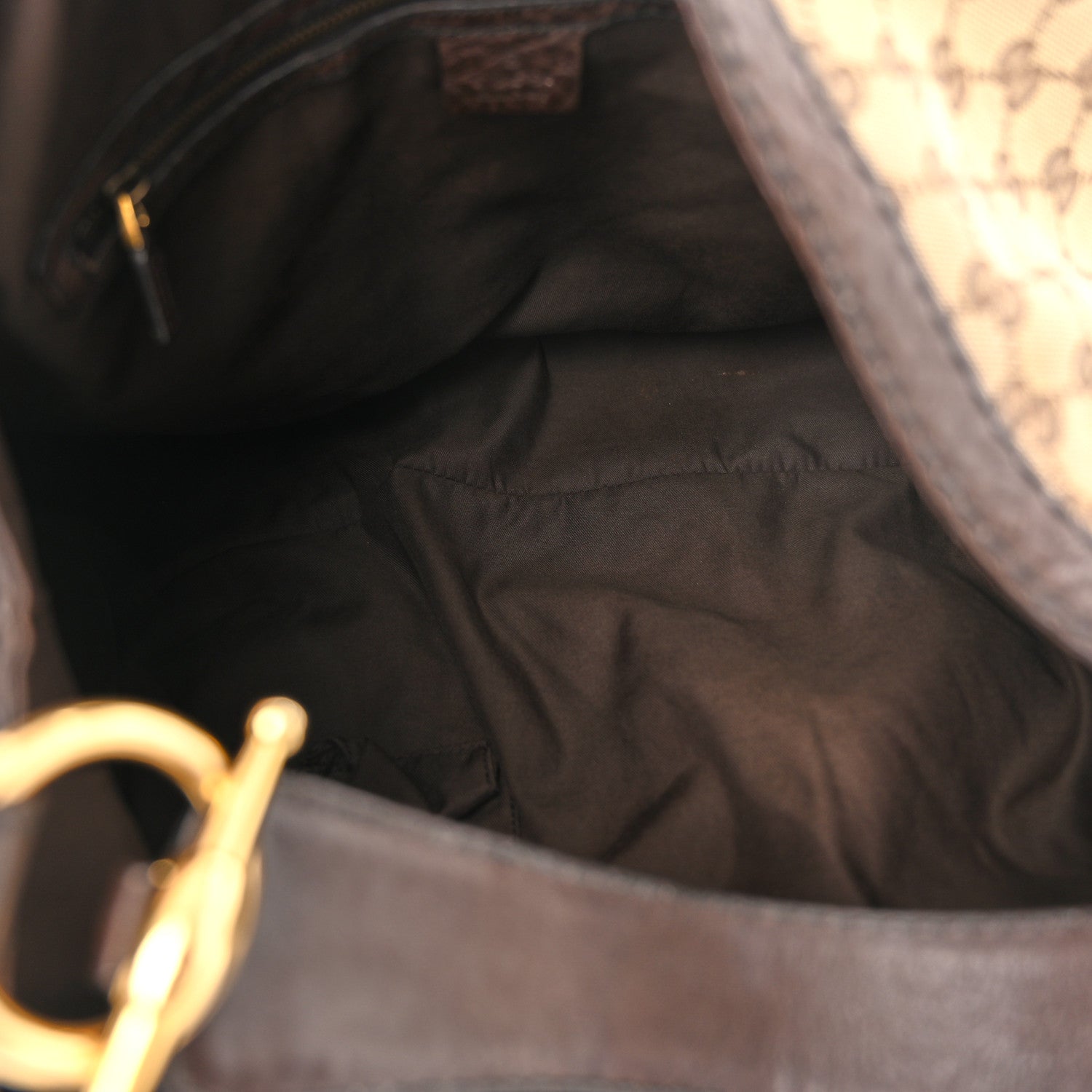 Gucci Monogram Large Jockey Hobo Dark Brown 5 of 12