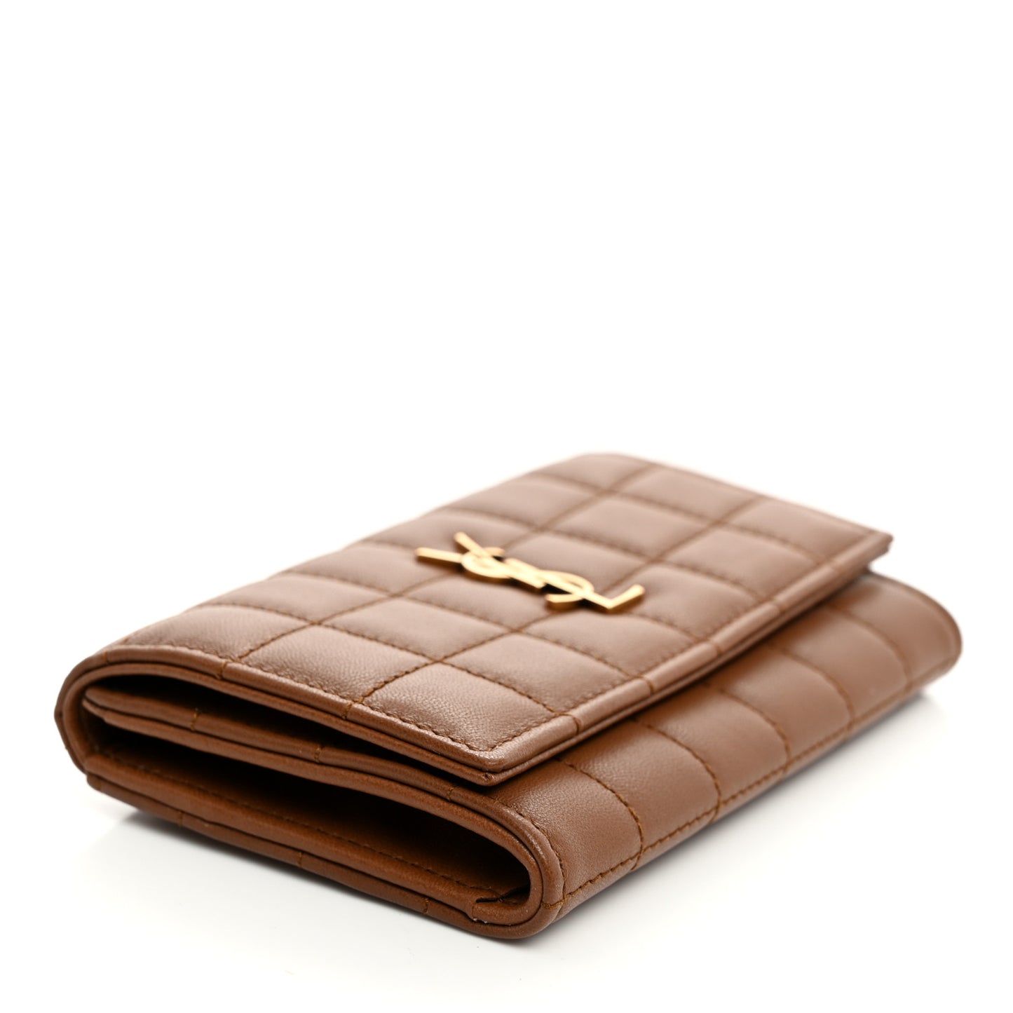 Goatskin Carre Quilted Cassandre Small Envelope Wallet Fox