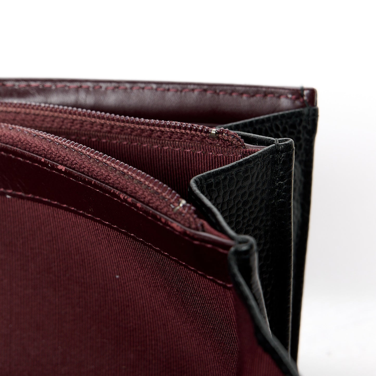 Caviar Quilted Long Flap Wallet Black