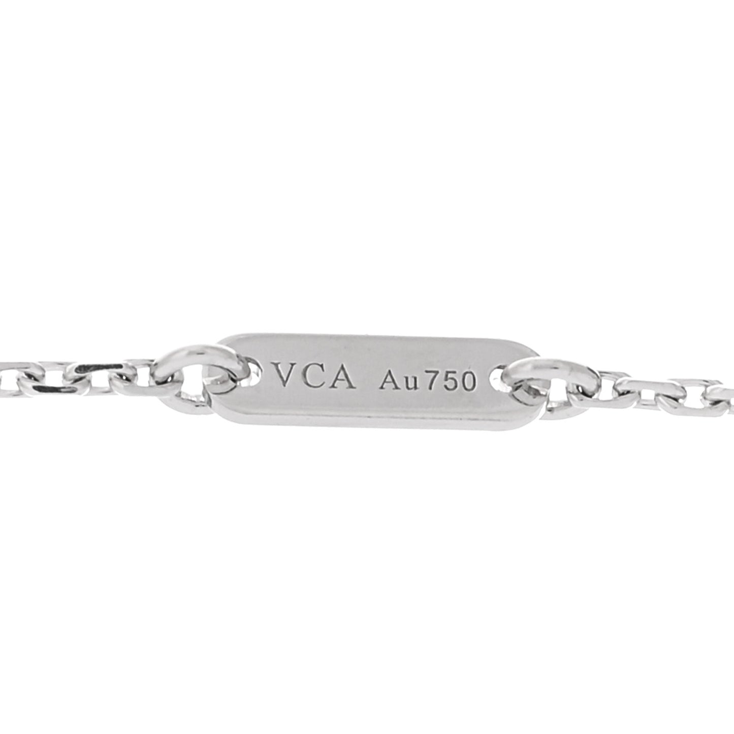 18K White Gold Diamond Sweet Alhambra Pendant Necklace