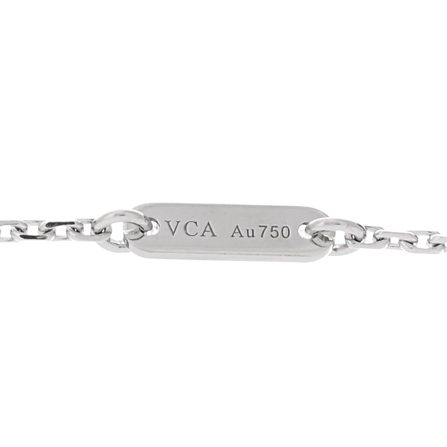 Van Cleef & Arpels 18K White Gold Diamond Sweet Alhambra Pendant Necklace 5 of 6