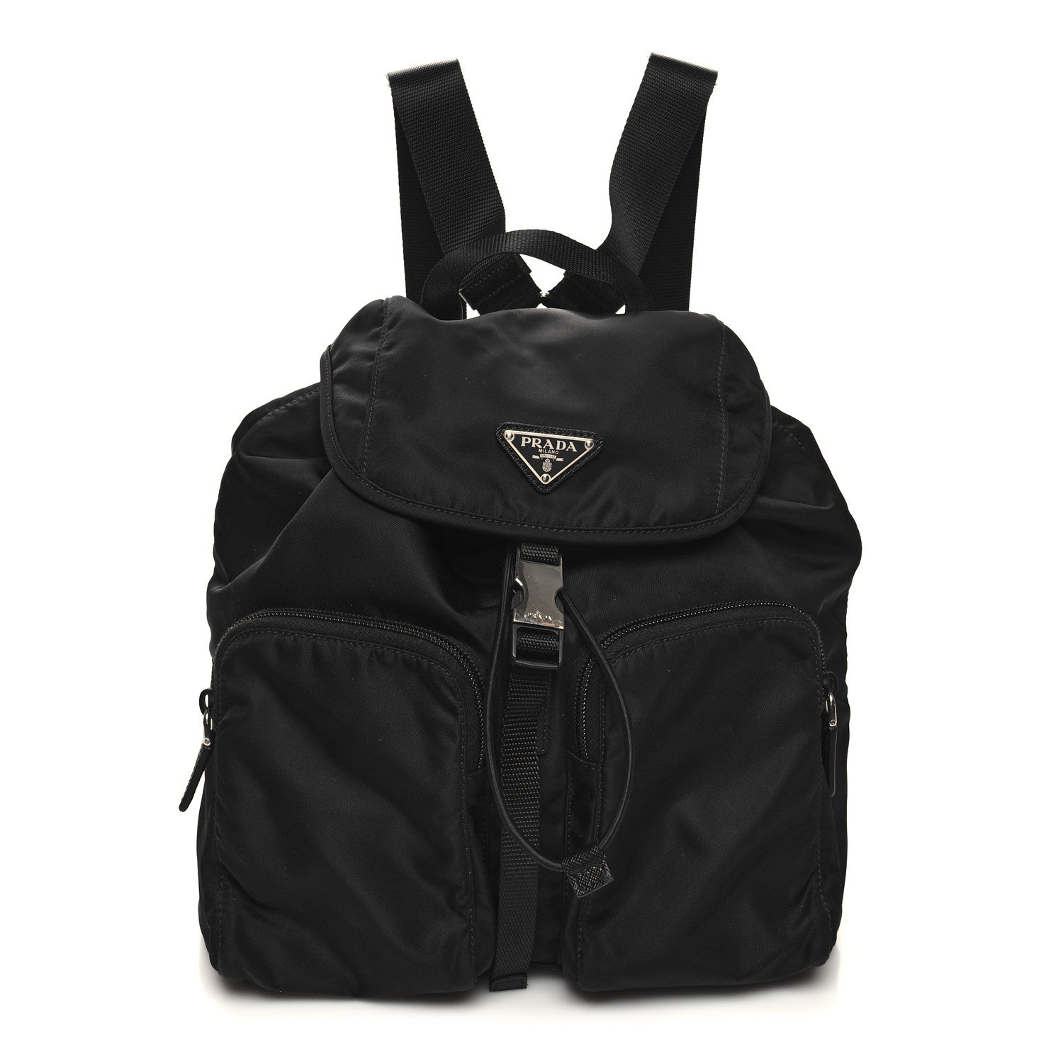 Prada Tessuto Nylon Saffiano Vela Backpack Black 1 of 10