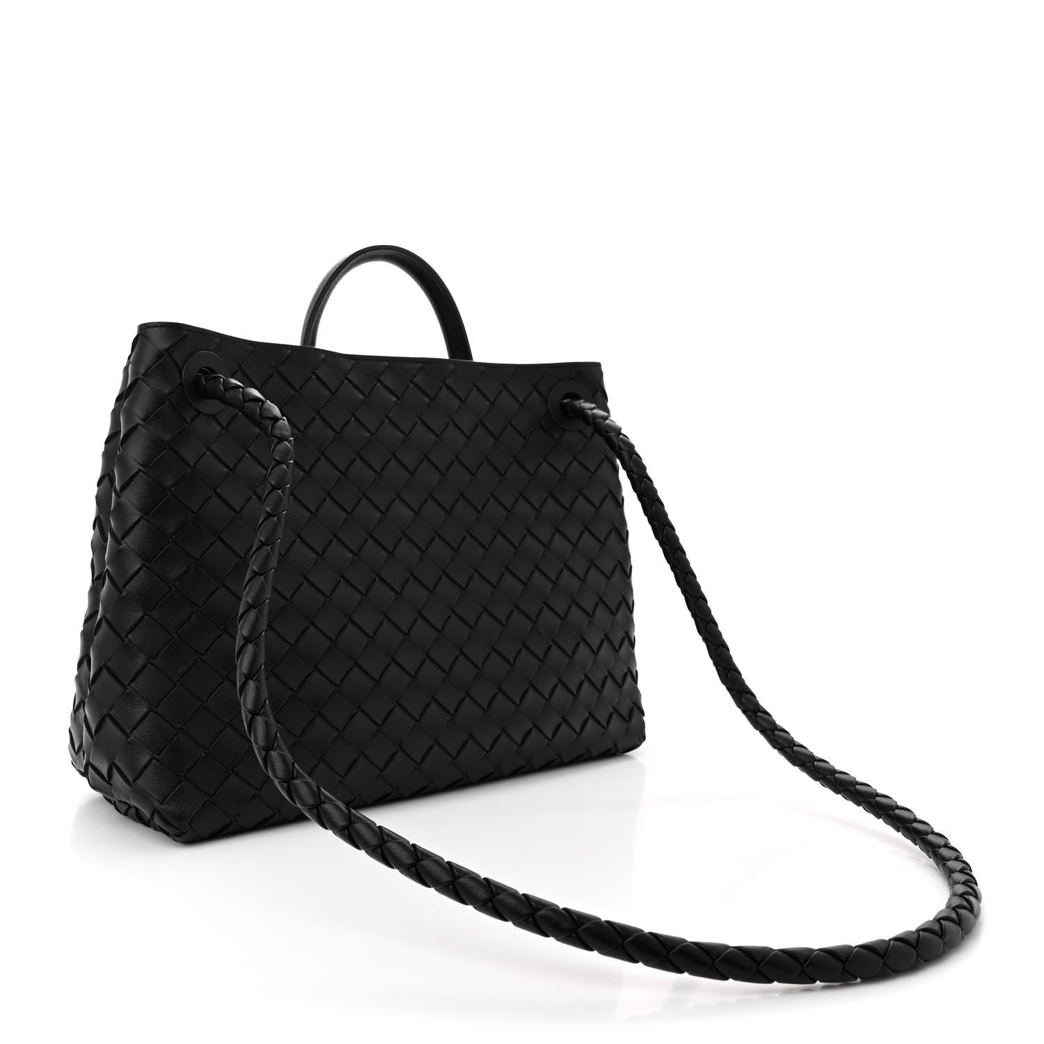 Bottega Veneta Nappa Intrecciato Medium Andiamo Shoulder Bag Black 3 of 10