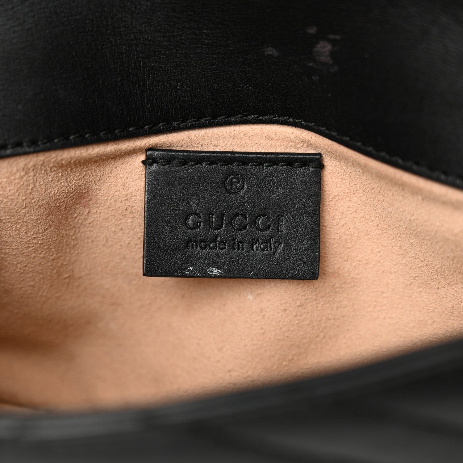 Gucci Calfskin Matelasse Super Mini GG Marmont Shoulder Bag Black 6 of 14