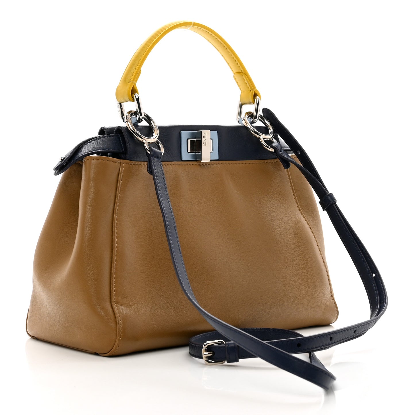 Nappa Mini Peekaboo Iconic Satchel Beige Blueberry Limone