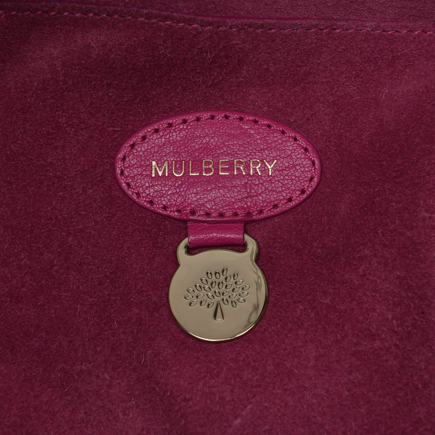 Spongy Pebbled Leather Bayswater Hot Fuchsia