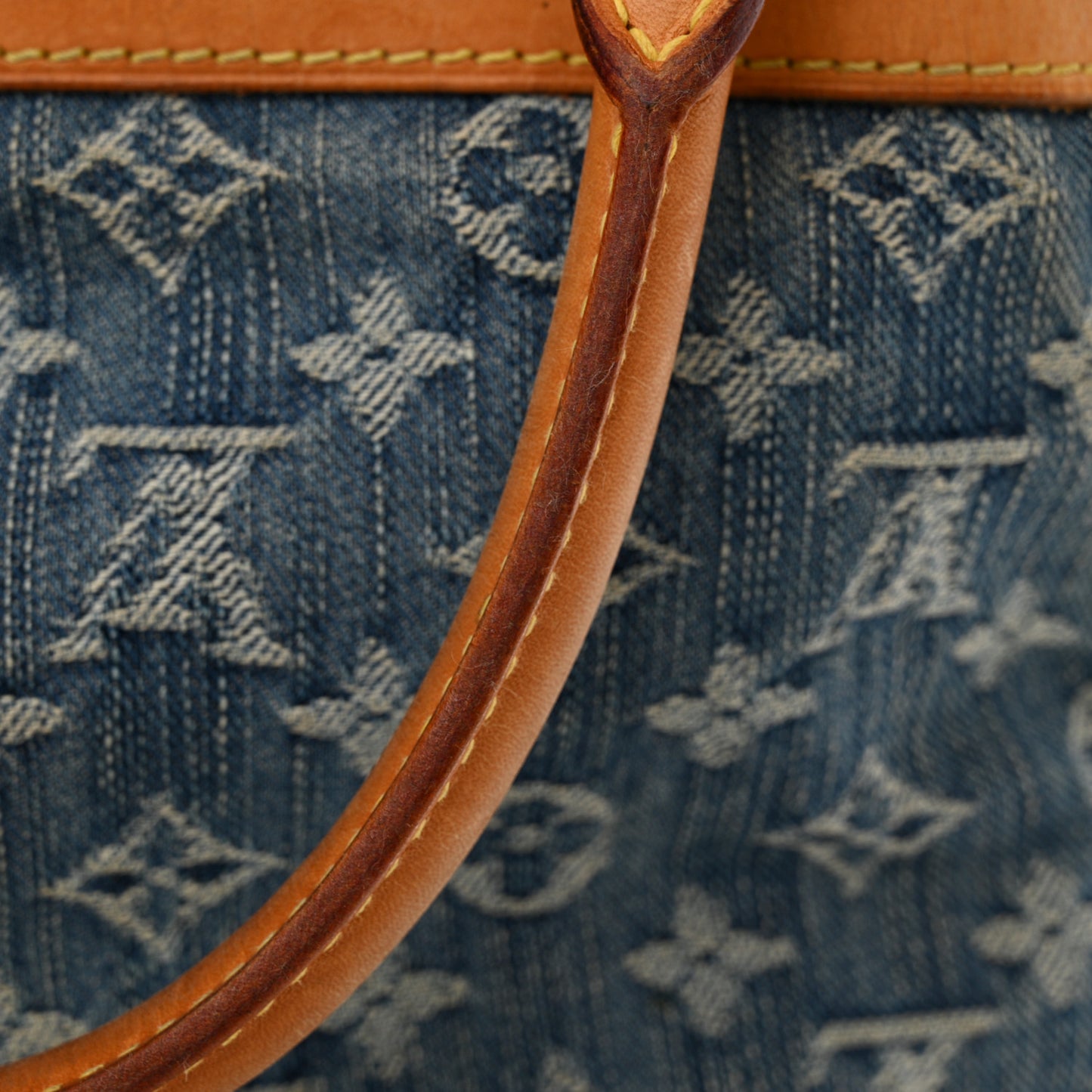 Monogram Denim Sac Plat Blue