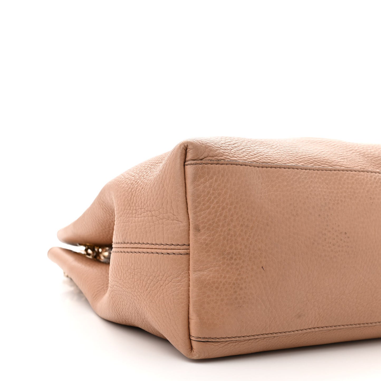 Pebbled Calfskin Medium Soho Chain Shoulder Bag Camelia