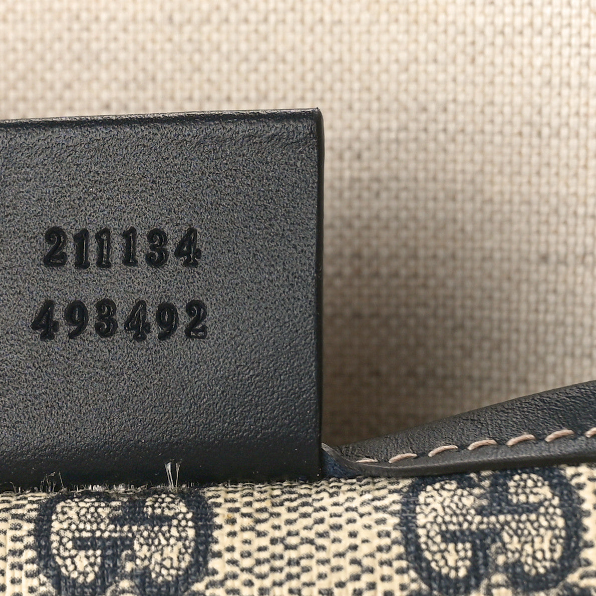 GG Plus Monogram Medium Signature Web Loop Tote Navy