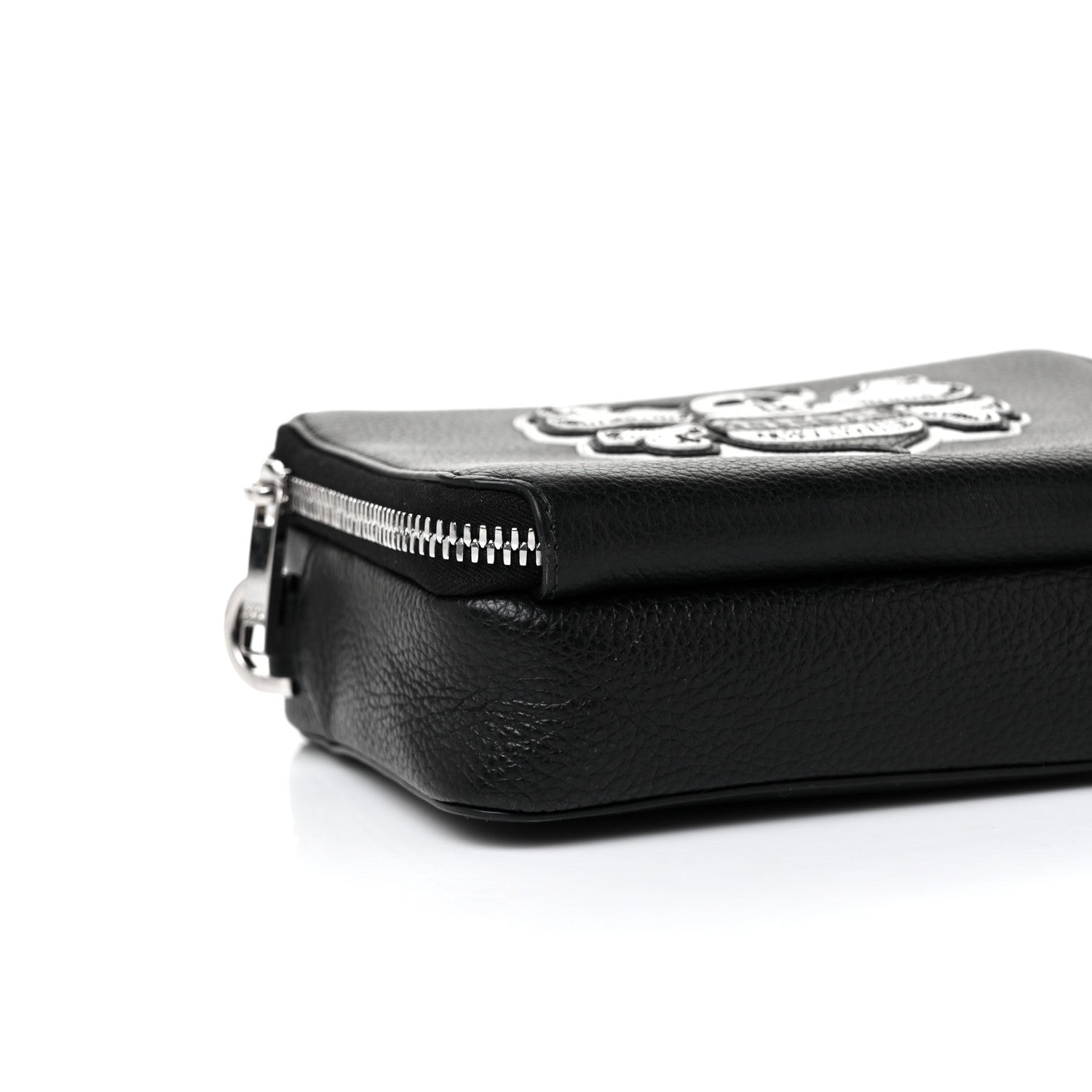 Christian Dior X SHAWN STUSSY Grained Calfskin Double Zip Crossbody Pouch Black 6 of 7