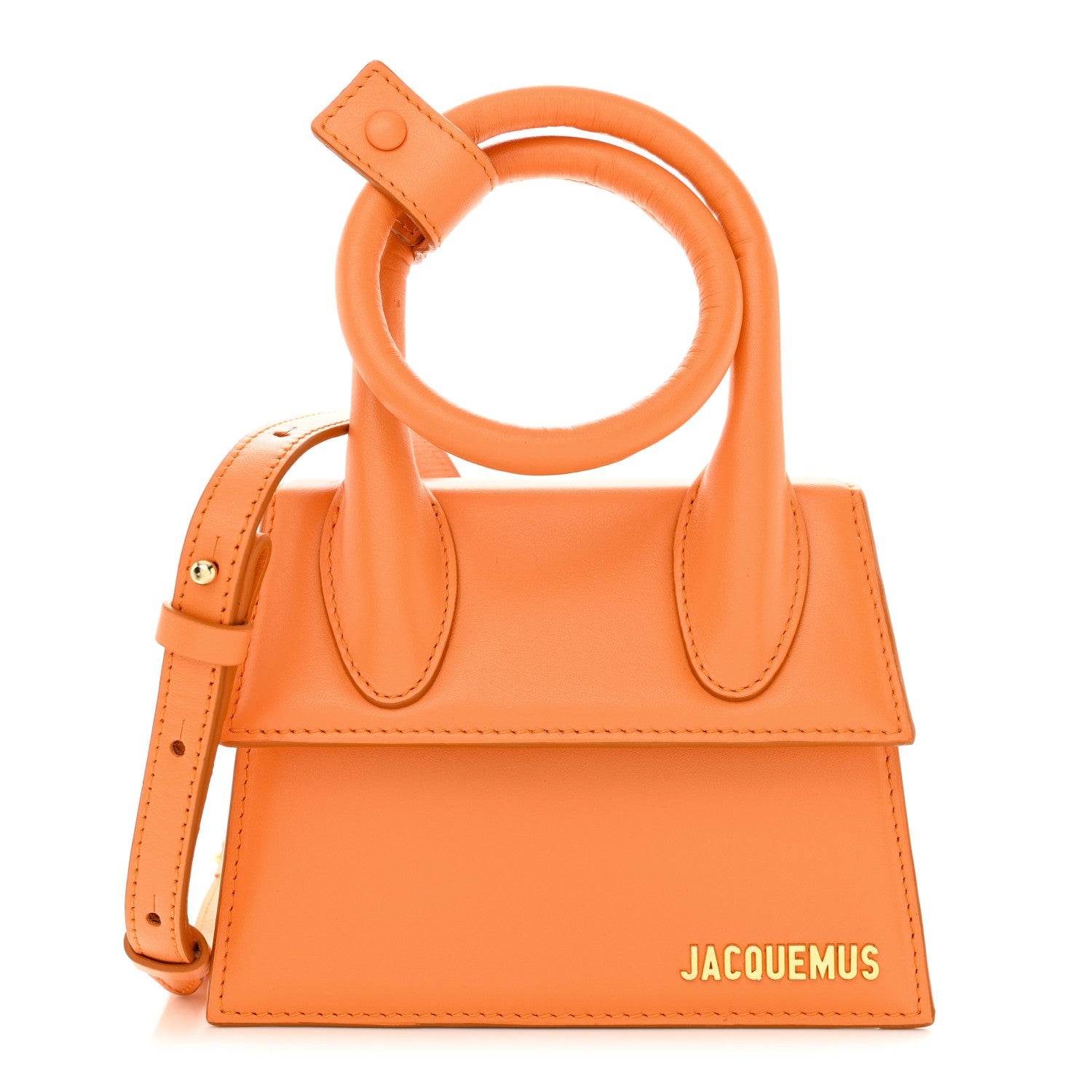 Jacquemus Smooth Calfskin Le Chiquito Noeud Orange 1 of 9