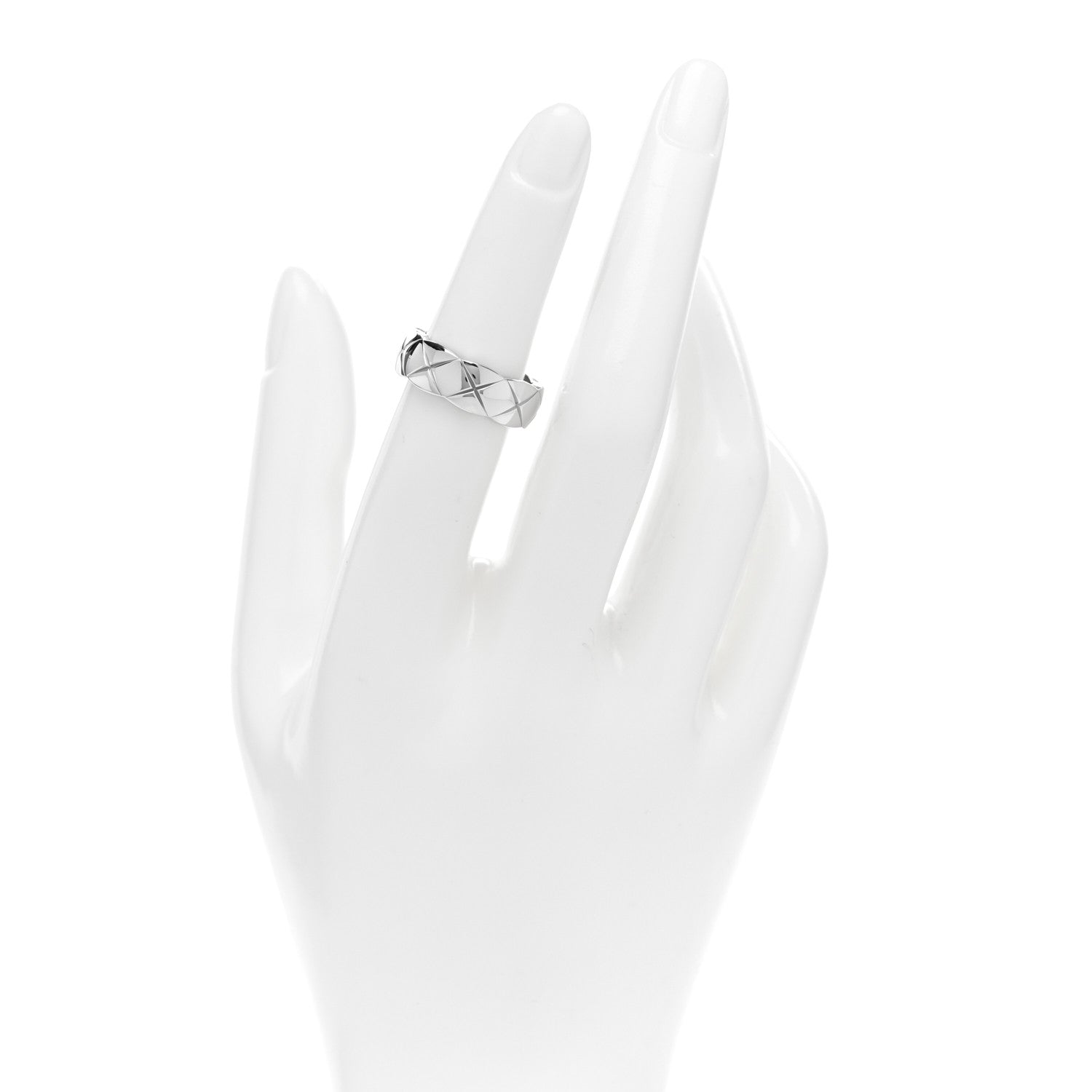 Chanel 18K White Gold Small Coco Crush Ring 51 5.75 2 of 4