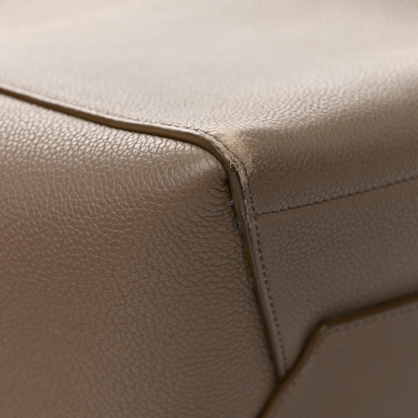 Soft Grained Calfskin Sangle Bucket Bag Taupe