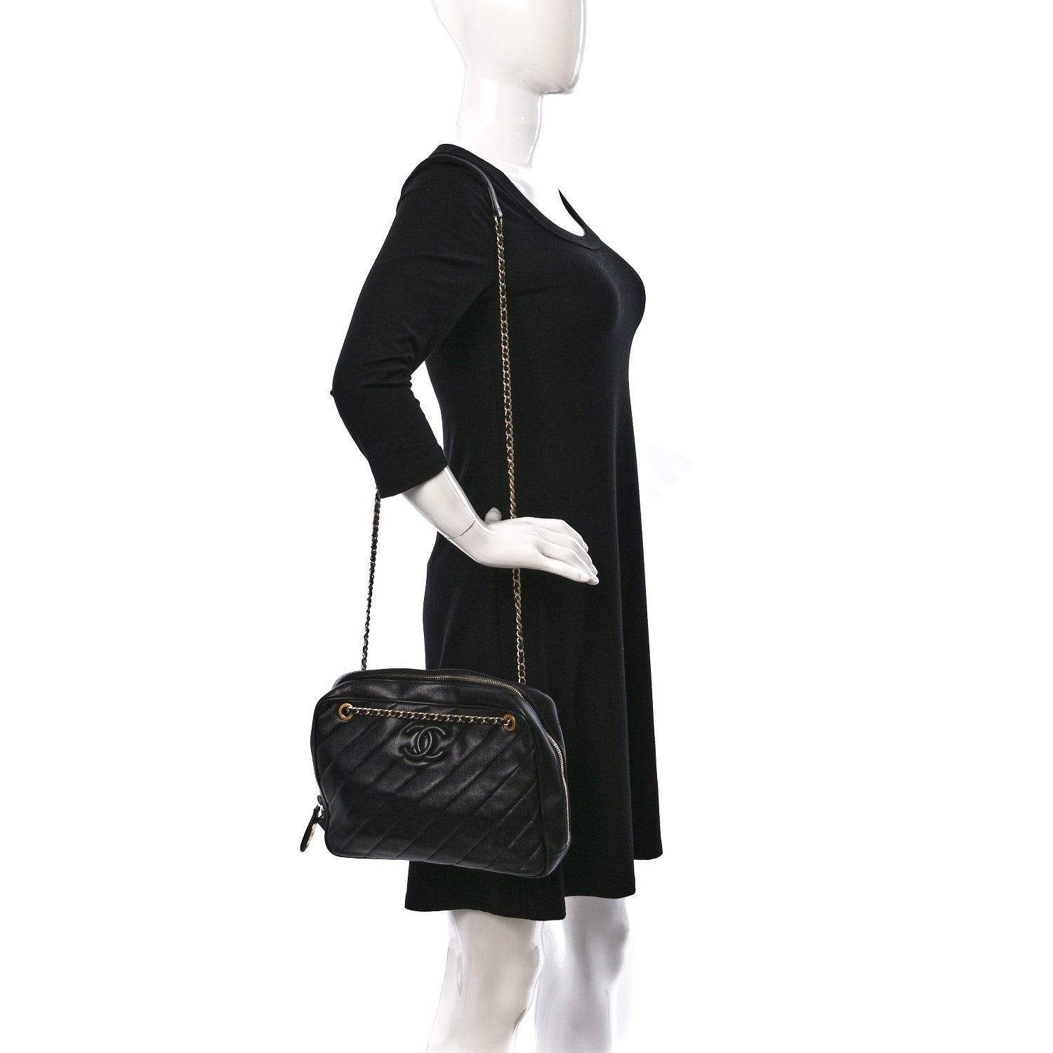 Chanel Lambskin Quilted Coco Vintage Camera Case Black 2 of 8