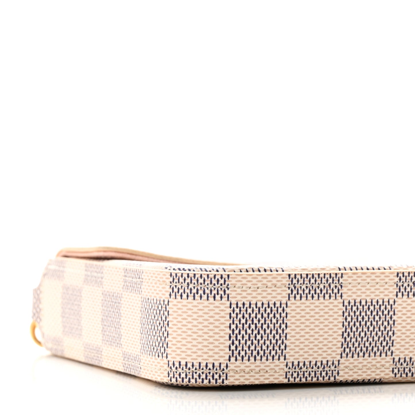Damier Azur Pochette Felicie Chain Wallet Rose Ballerine
