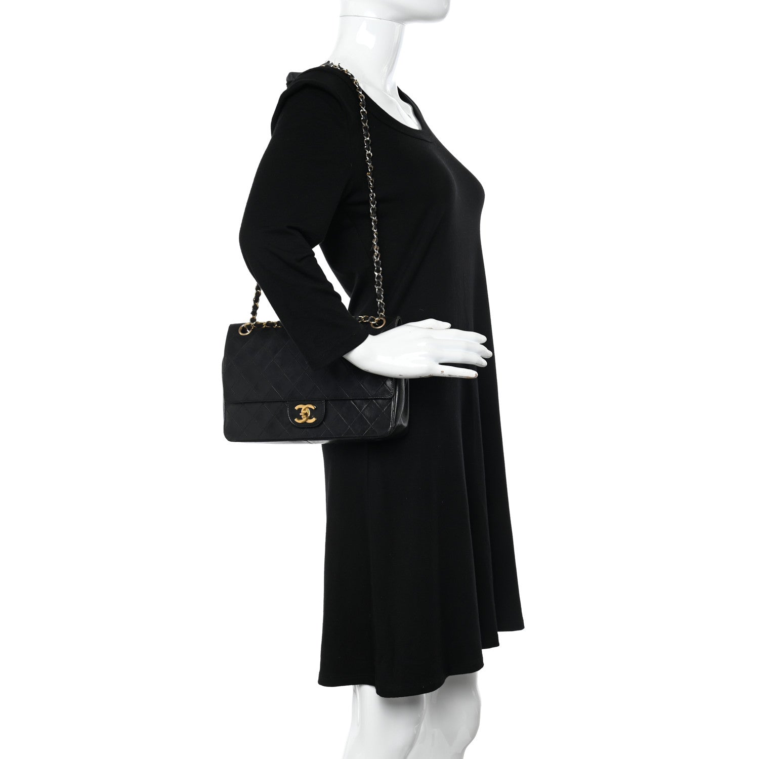 Chanel Lambskin Quilted Medium Double Flap Black 2 of 24