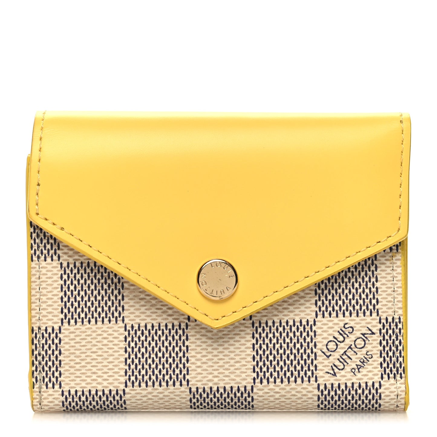 Damier Azur Zoe Wallet Jaune Pale