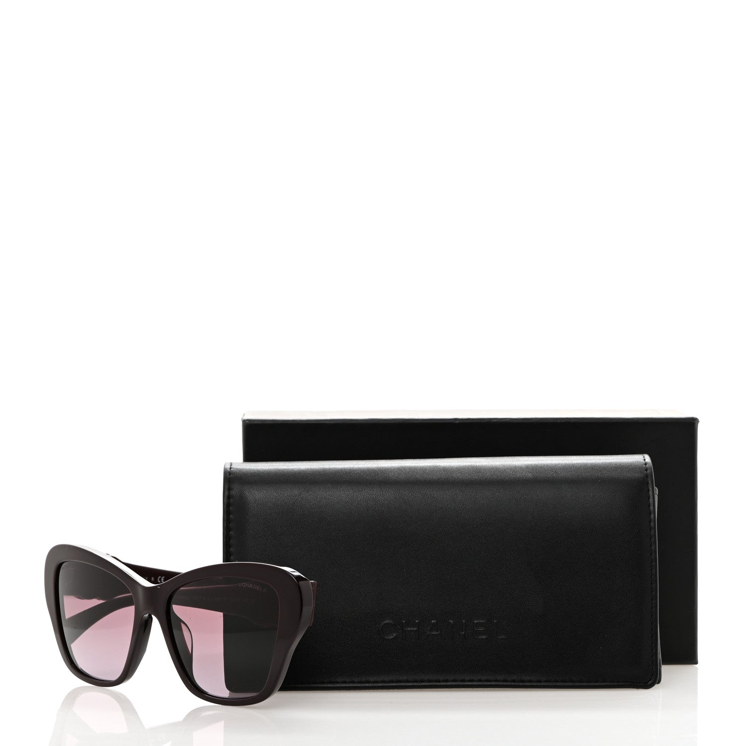 Chanel Acetate Lambskin Crystal Baguette Chain CC Sunglasses 5457-Q-A Burgundy 9 of 9