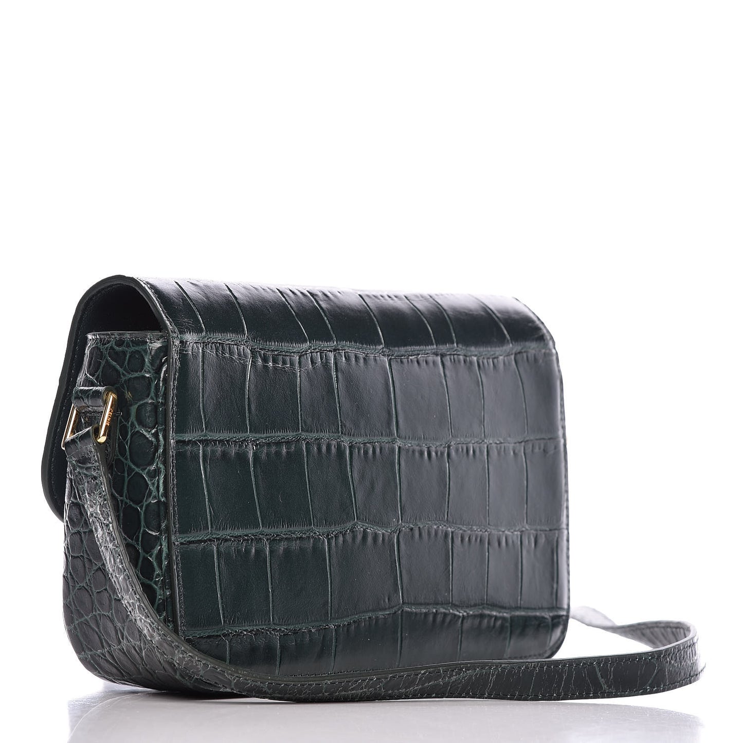 Calfskin Crocodile Embossed Medium Tassel Bag Amazone