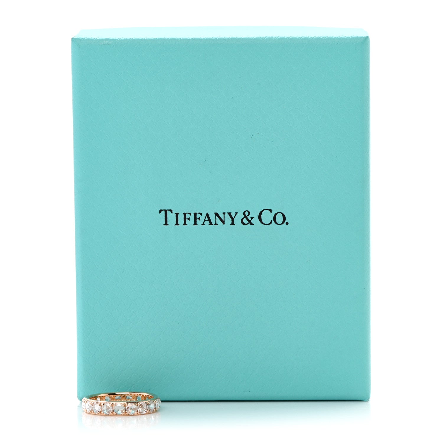 Tiffany 18K Rose Gold Diamond Metro Rose Cut Eternity Band Ring 51 5.75 5 of 5
