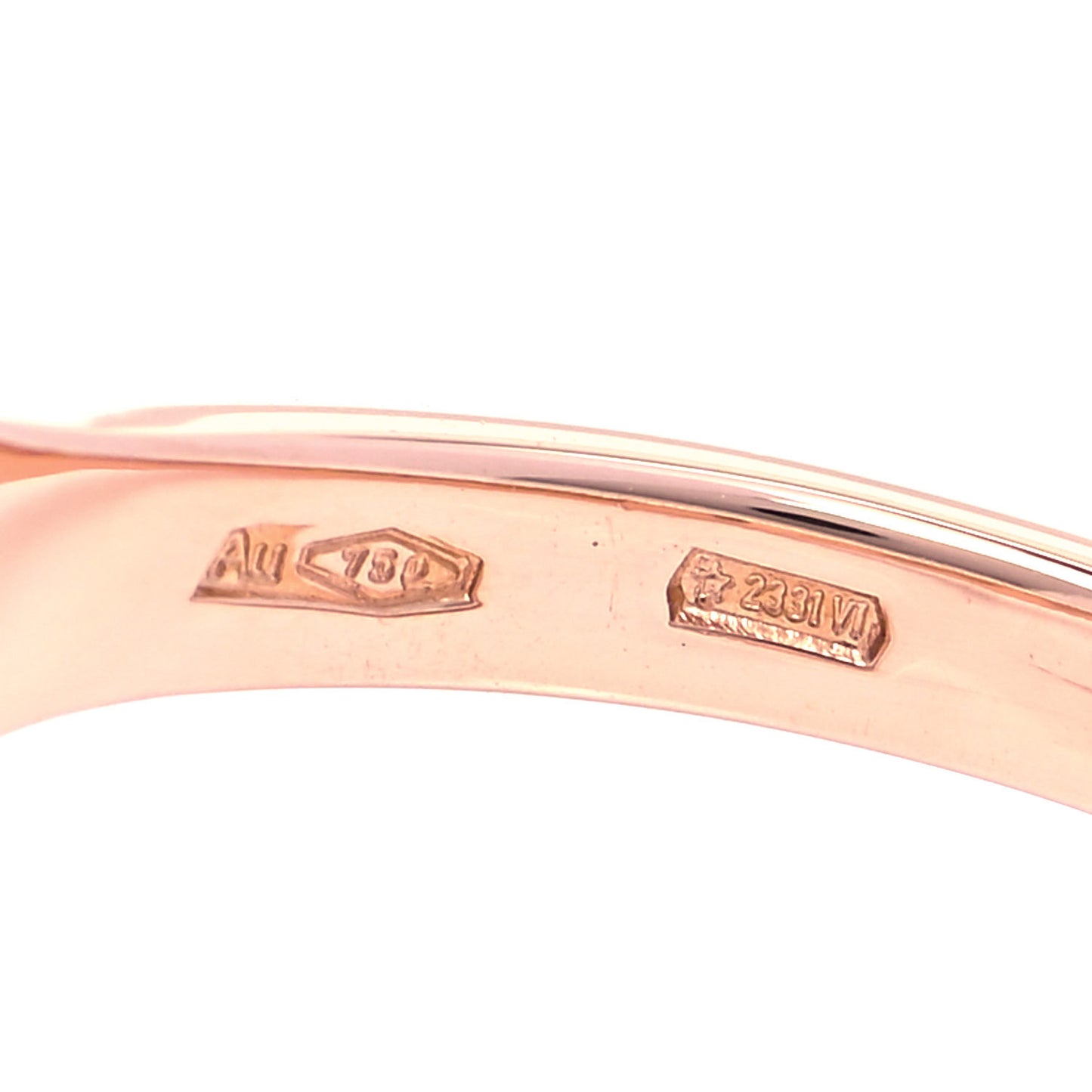 18K Rose Gold Diamond Mother of Pearl Divas' Dream Charm Ring 53 6.25