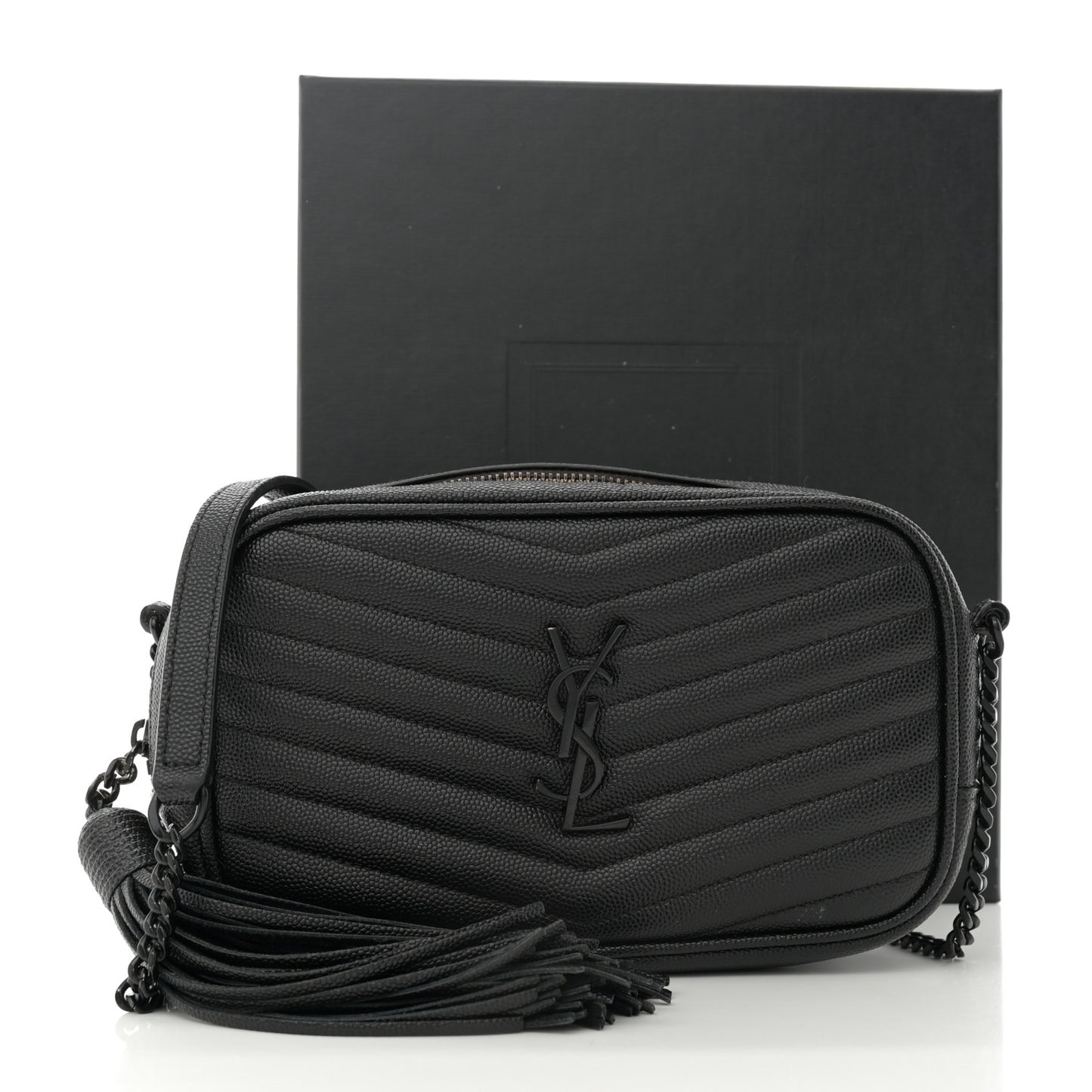 Grain De Poudre Matelasse Monochrome Monogram Mini Lou Camera Bag Black