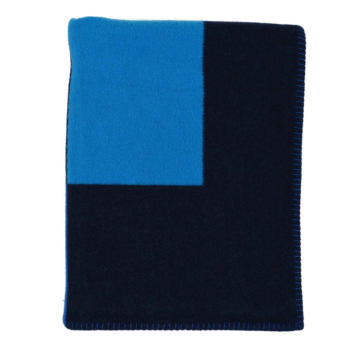 Wool Cashmere H Riviera Blanket Bleu Paon
