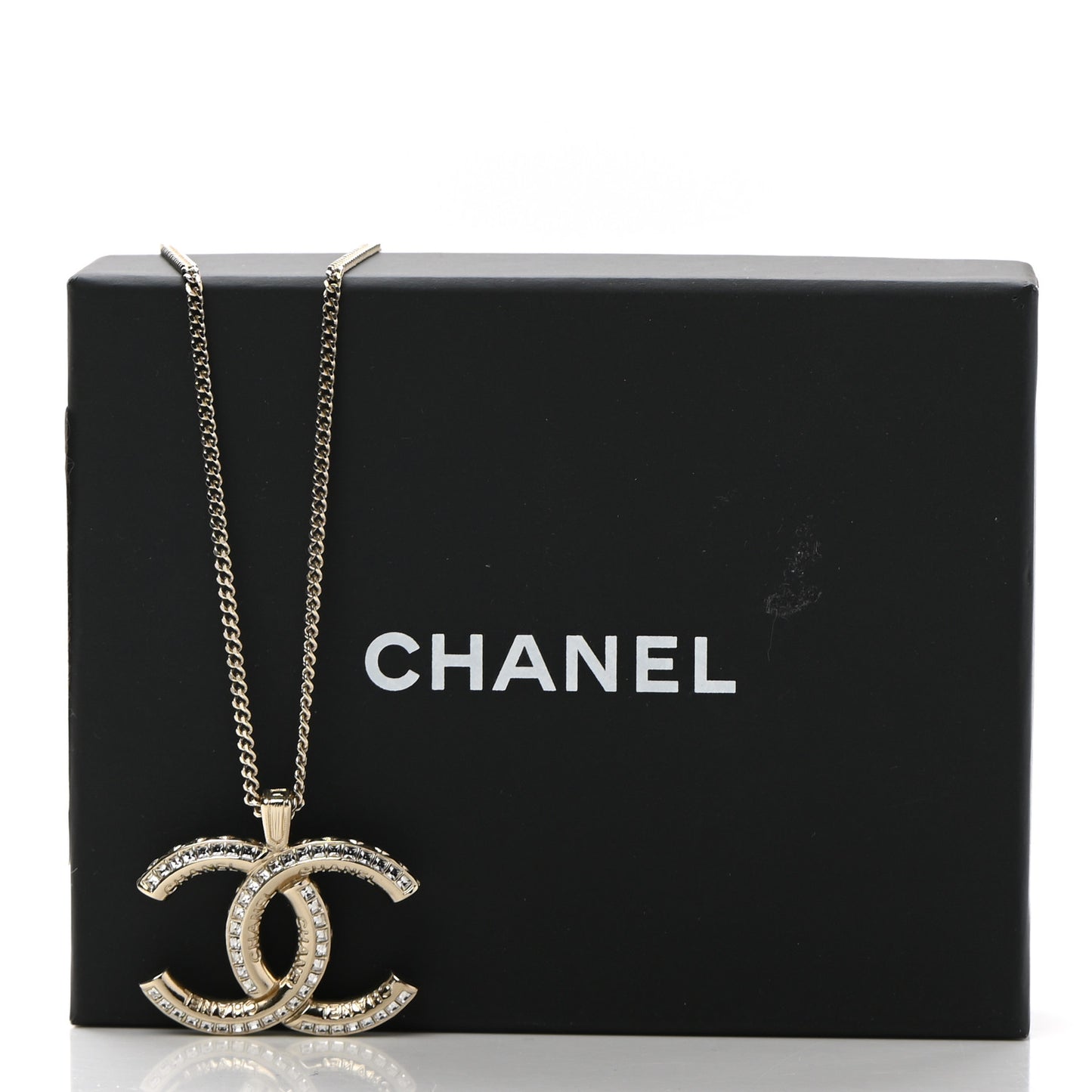 Crystal CC Pendant Necklace Gold