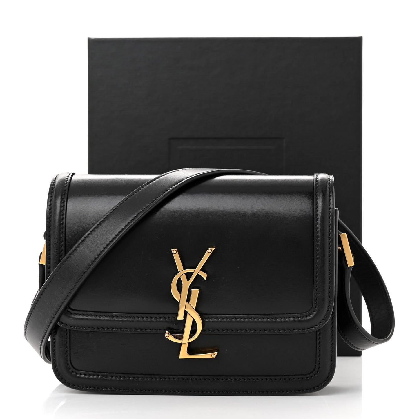 Smooth Calfskin Small Solferino Satchel Black
