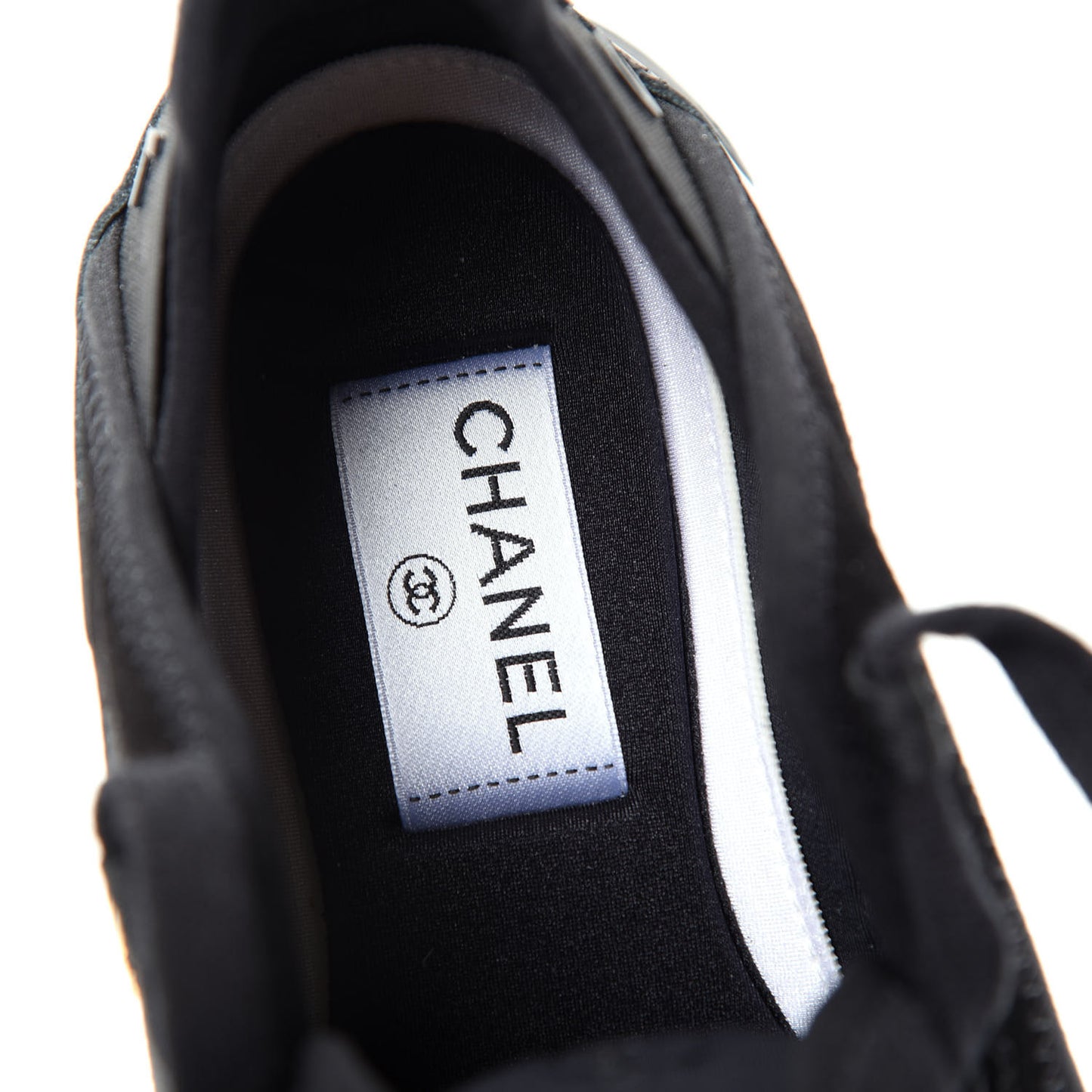 Velvet Calfskin Mixed Fibers CC Sneakers 37 Black