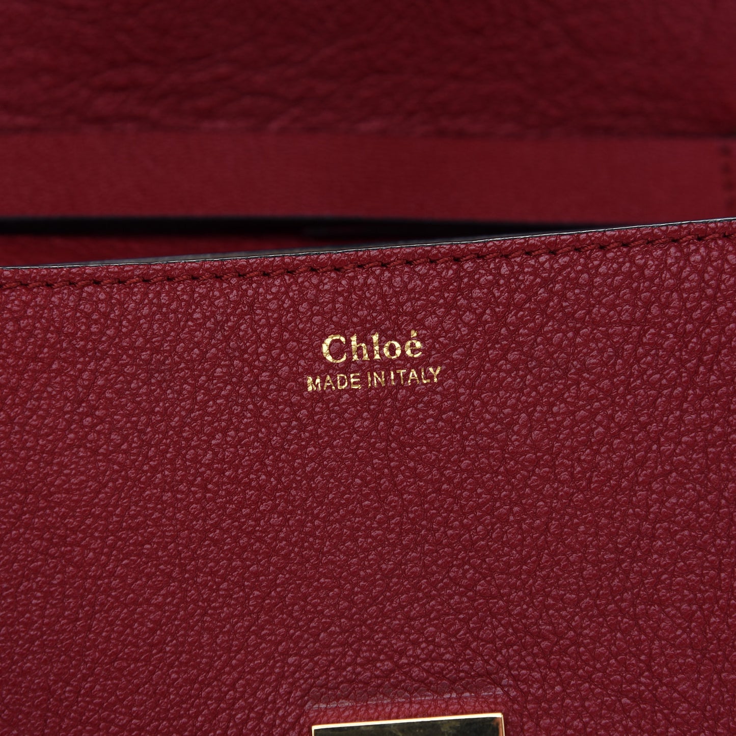 Grained Calfskin Lambskin Drew Shoulder Bag Red
