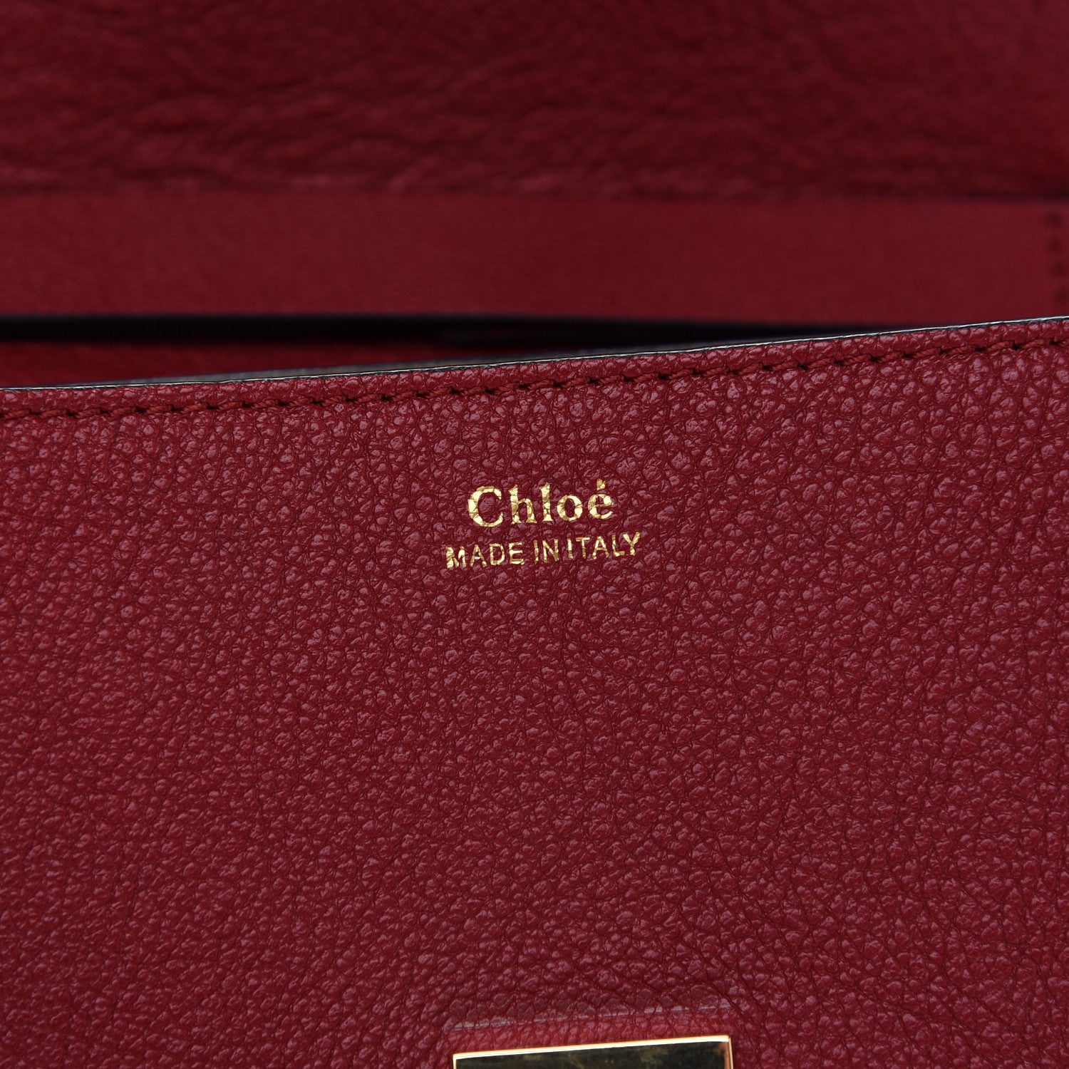 Chloe Grained Calfskin Lambskin Drew Shoulder Bag Red 12 of 12