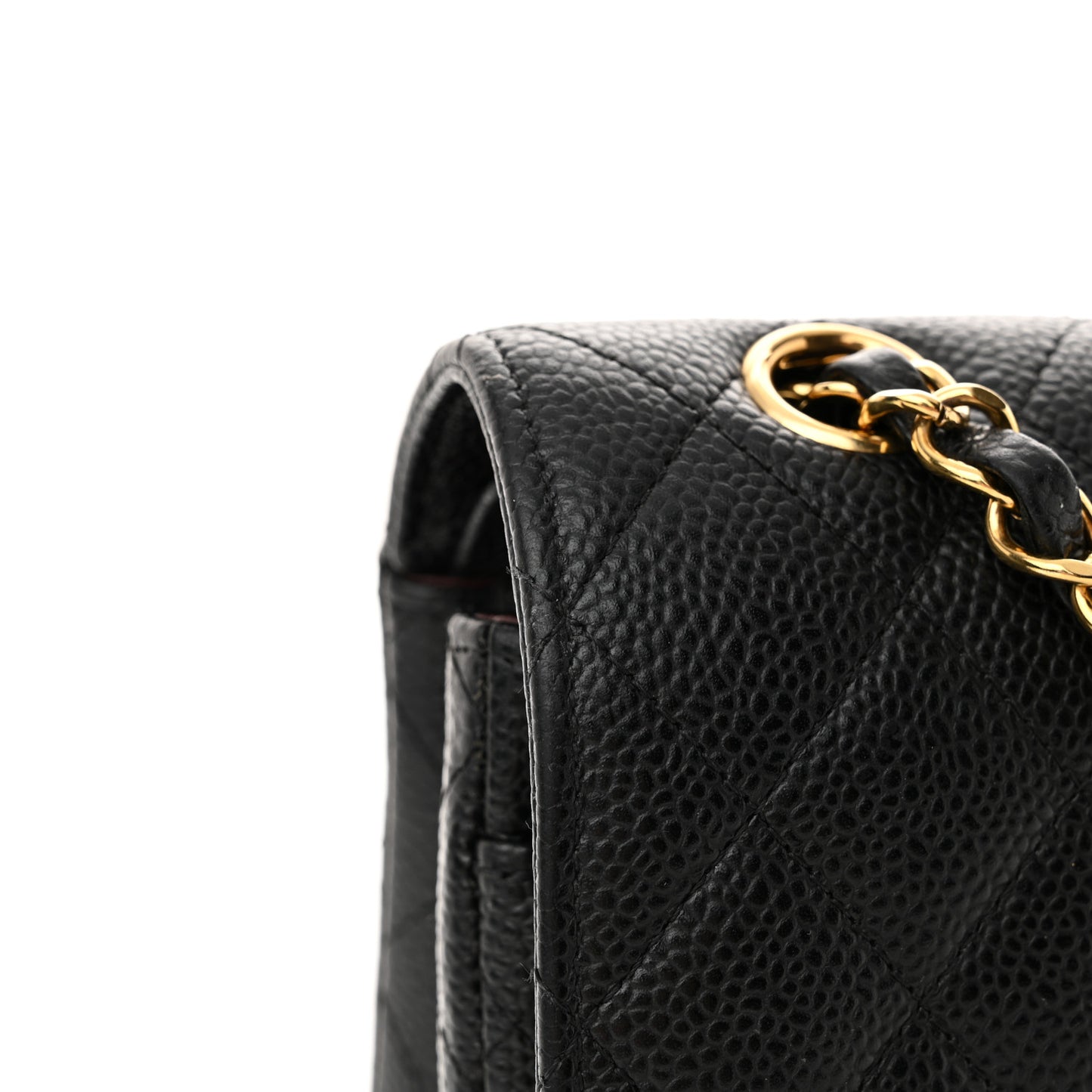 Caviar Quilted Small Double Flap Black