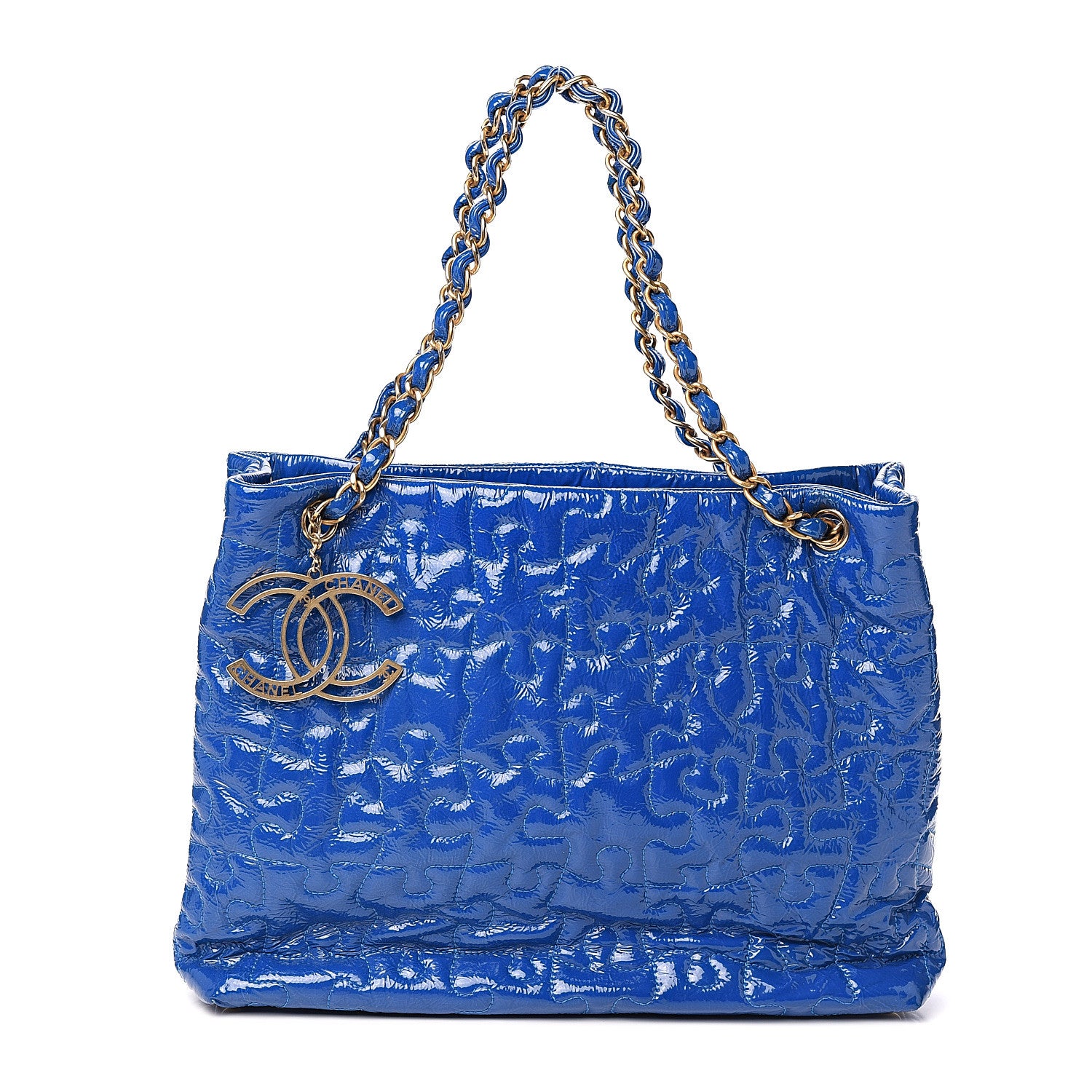 Chanel Patent Puzzle Tote Electric Blue 550168 – FASHIONPHILE