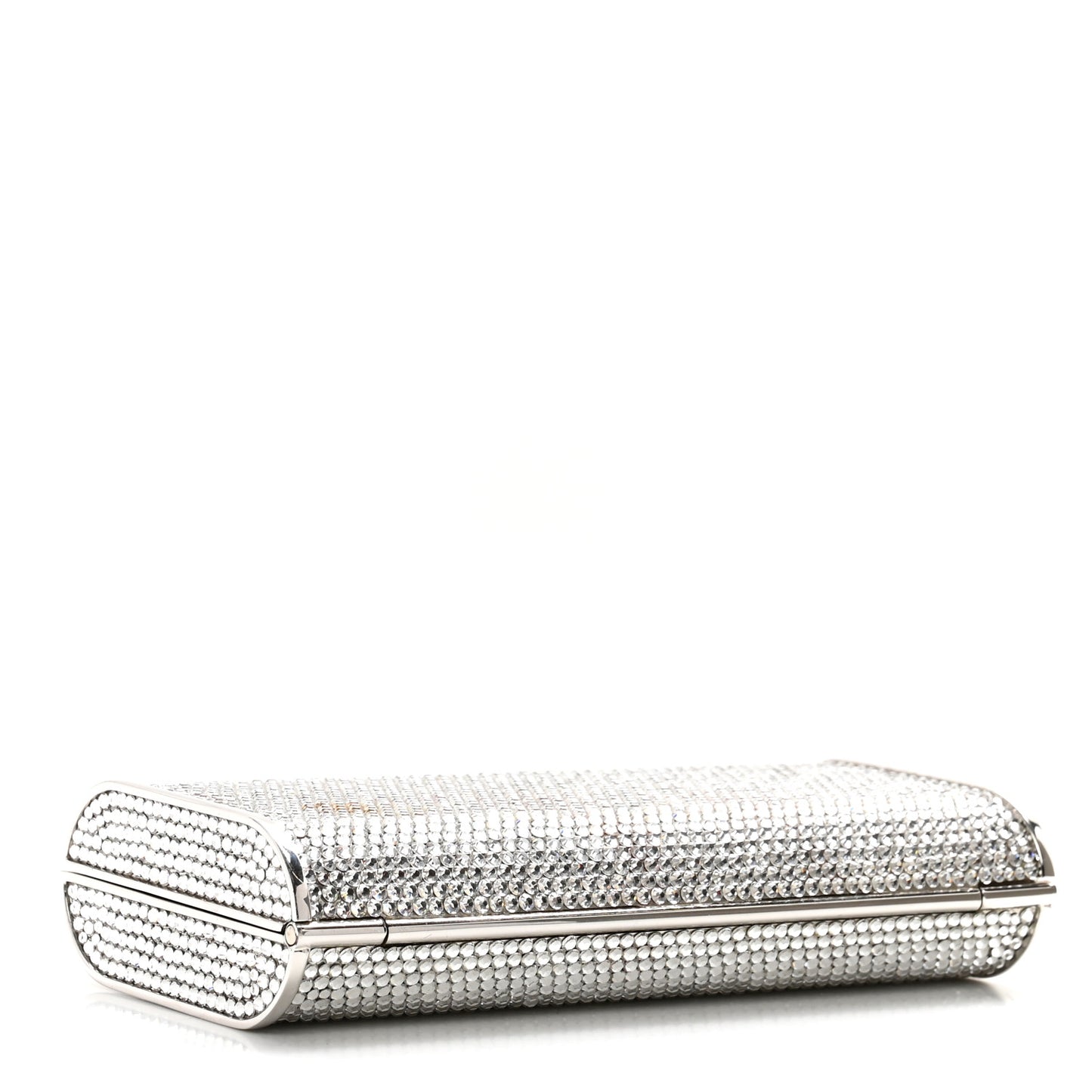 Swarovski Crystal Minaudiere Clutch Silver