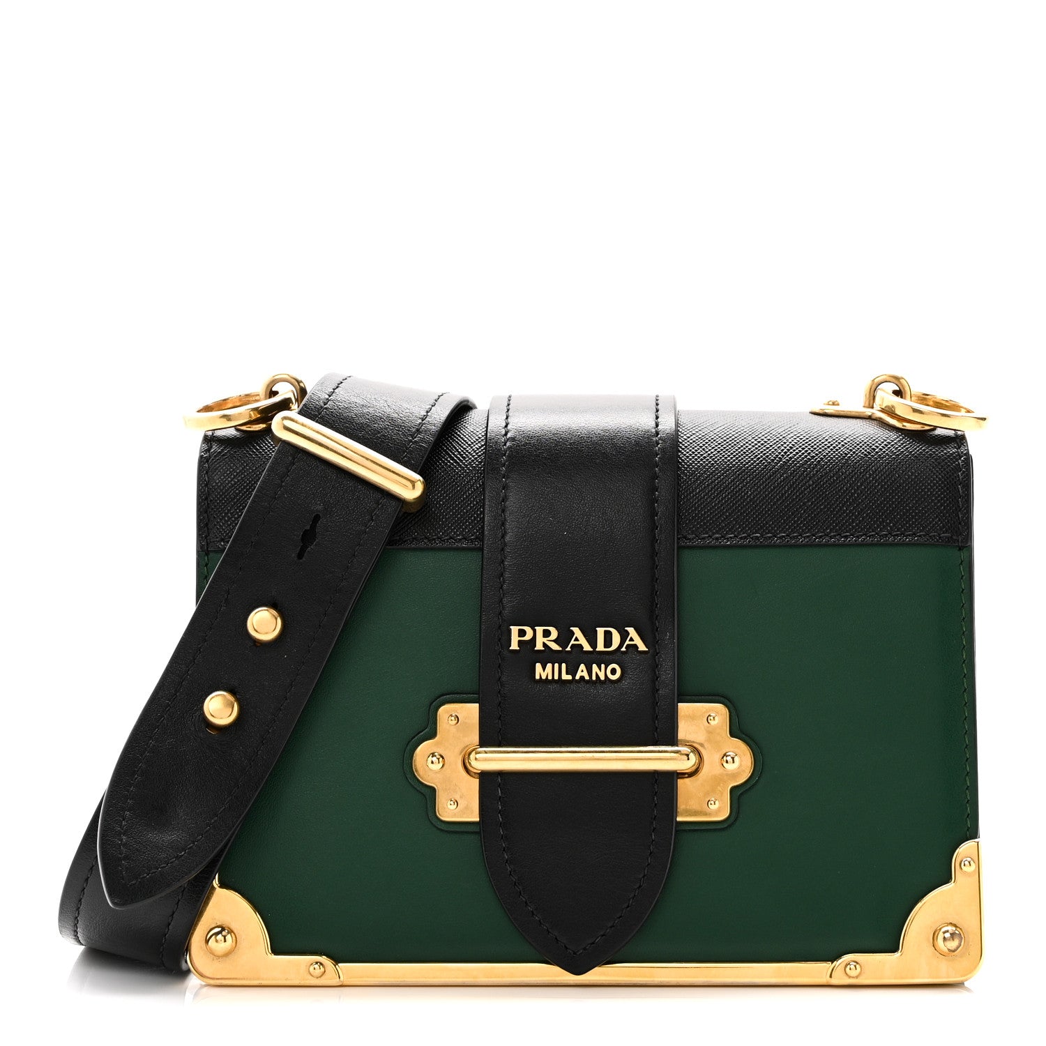 Prada City Calf Saffiano Cahier Bag Biliardo Black 1809750